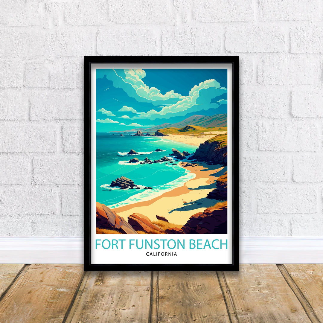 Fort Funston California Travel Print| Fort Funston Wall Art California Beach Print San Francisco Coastal Decor Travel Poster Gift for Beach
