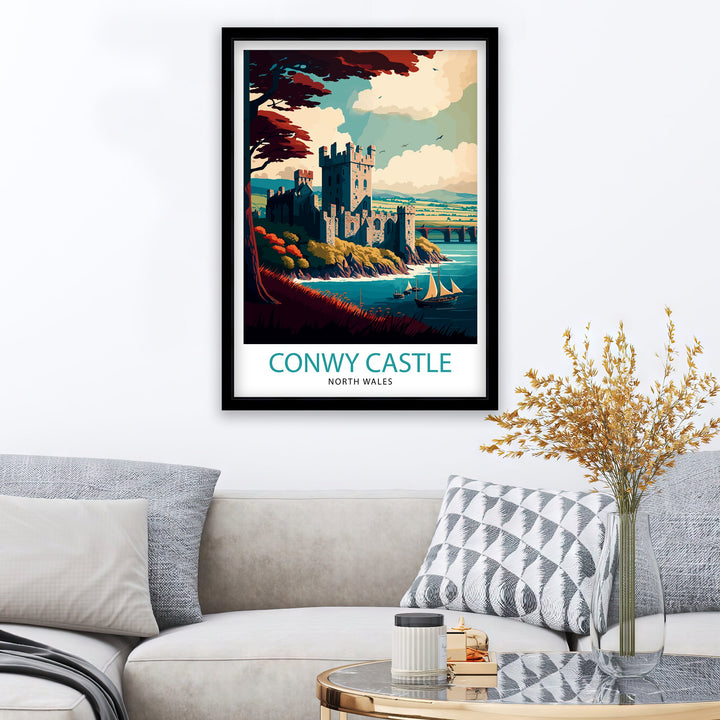 Conwy Castle Travel Poster Wales