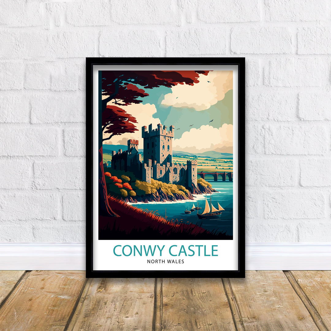 Conwy Castle Travel Poster Wales