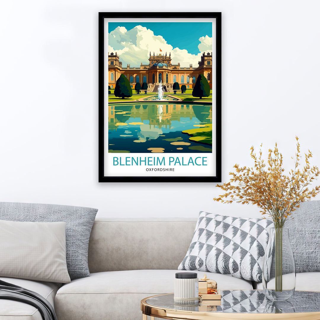 Blenheim Palace Travel Print Blenheim Palace Wall Art England Travel Poster Blenheim Palace Illustration Gift for Travelers Home Decor