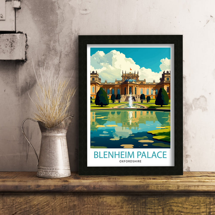Blenheim Palace Travel Print Blenheim Palace Wall Art England Travel Poster Blenheim Palace Illustration Gift for Travelers Home Decor