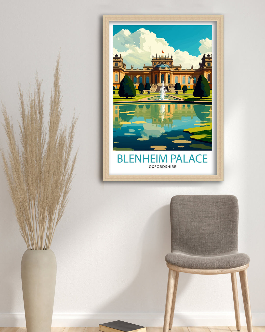 Blenheim Palace Travel Print Blenheim Palace Wall Art England Travel Poster Blenheim Palace Illustration Gift for Travelers Home Decor