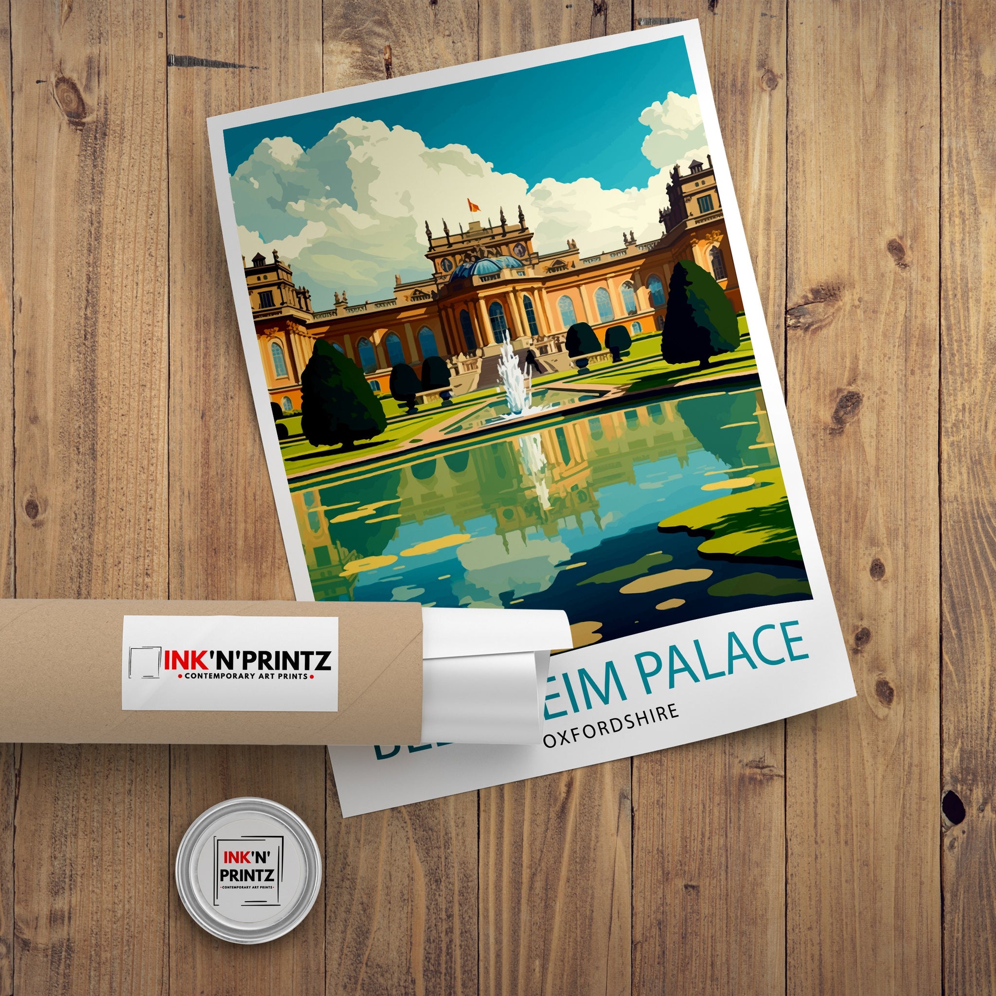 Blenheim Palace Travel Print Blenheim Palace Wall Art England Travel Poster Blenheim Palace Illustration Gift for Travelers Home Decor