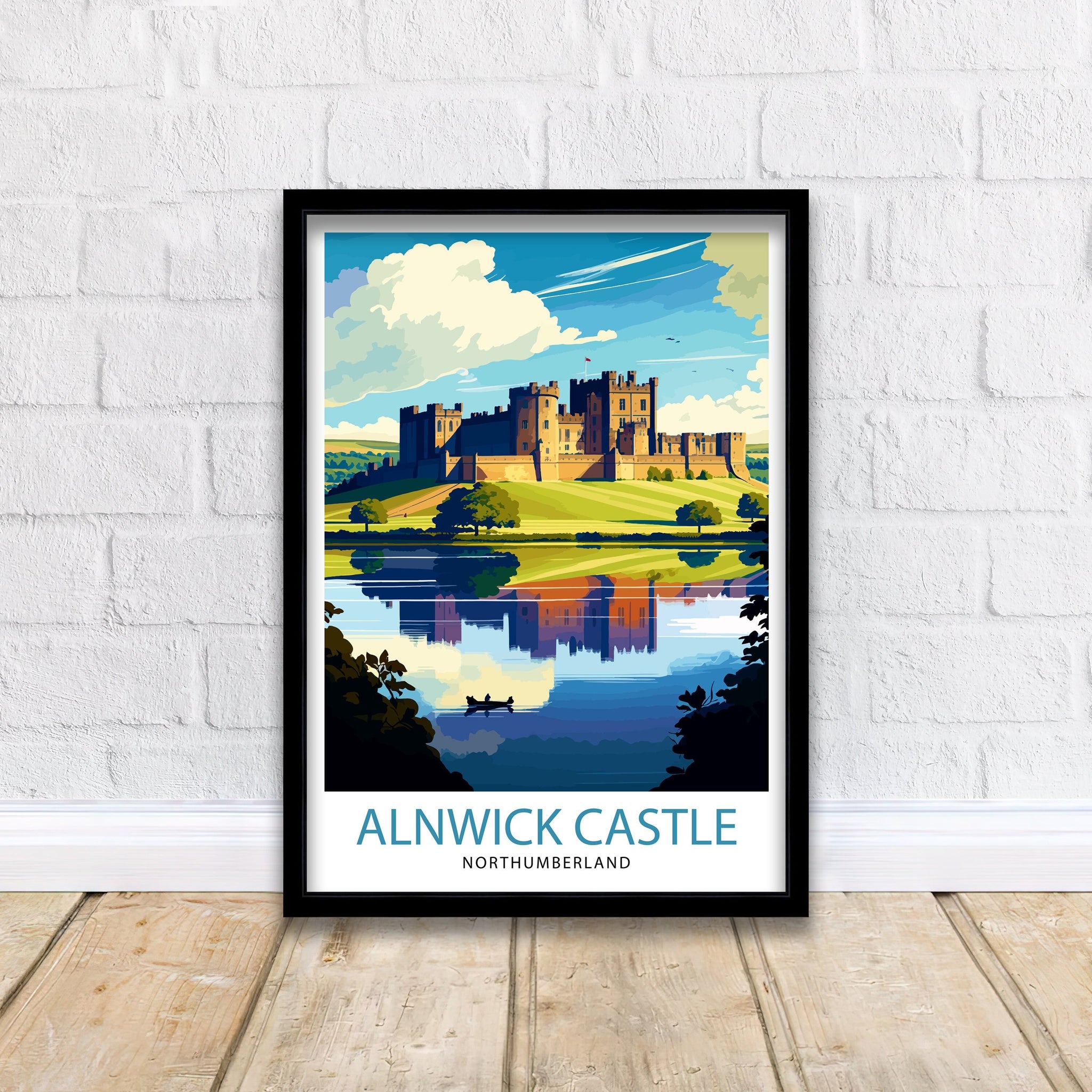 Alnwick Castle Illustration, Travel Art Print