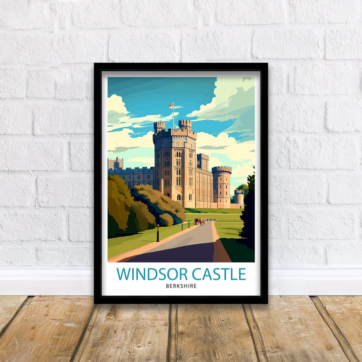 Windsor Castle Travel Print Windsor Castle Wall Decor Windsor Castle Illustration Travel Poster England Home Decor