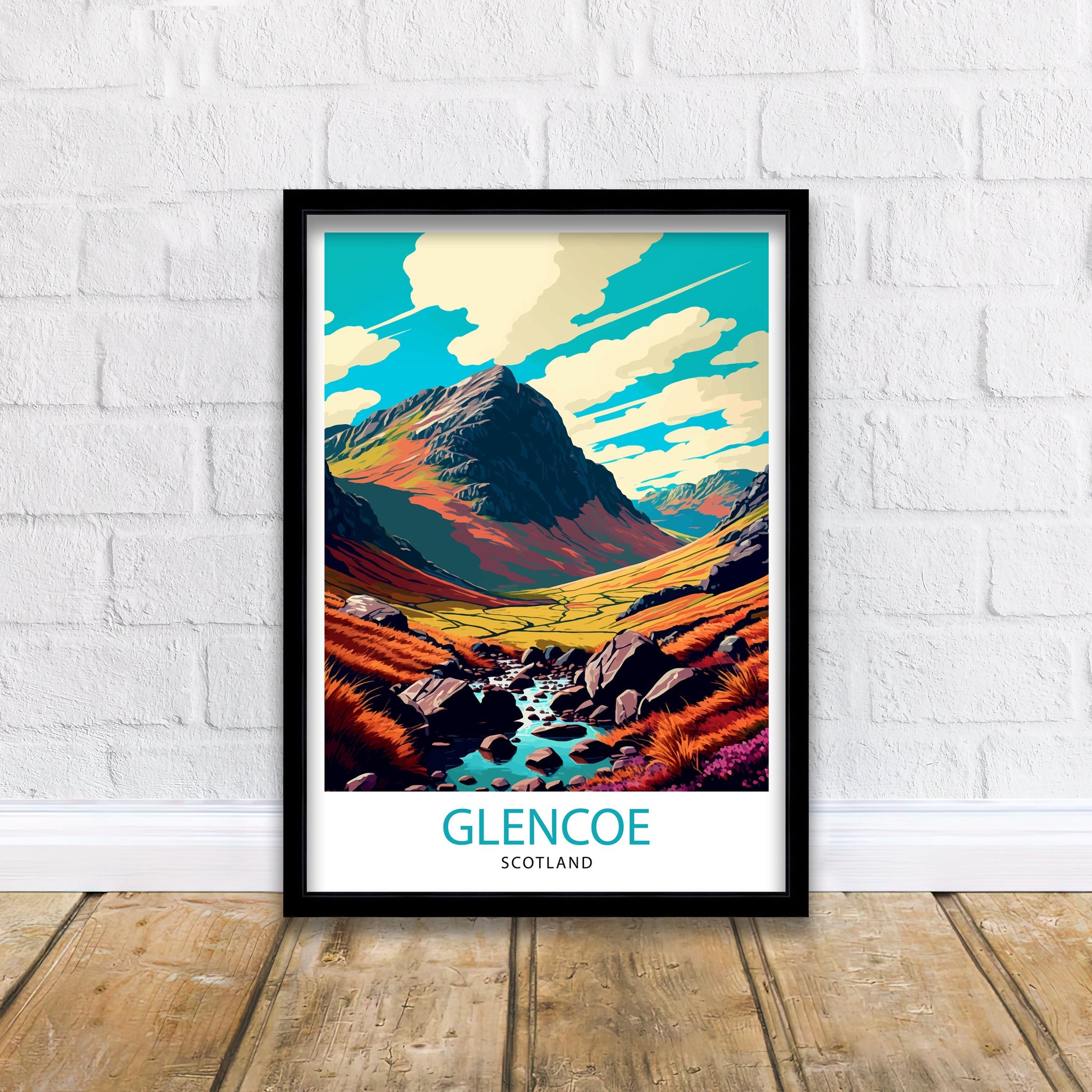 Glencoe Scotland Landscape Print, Scottish Highlands Travel Poster