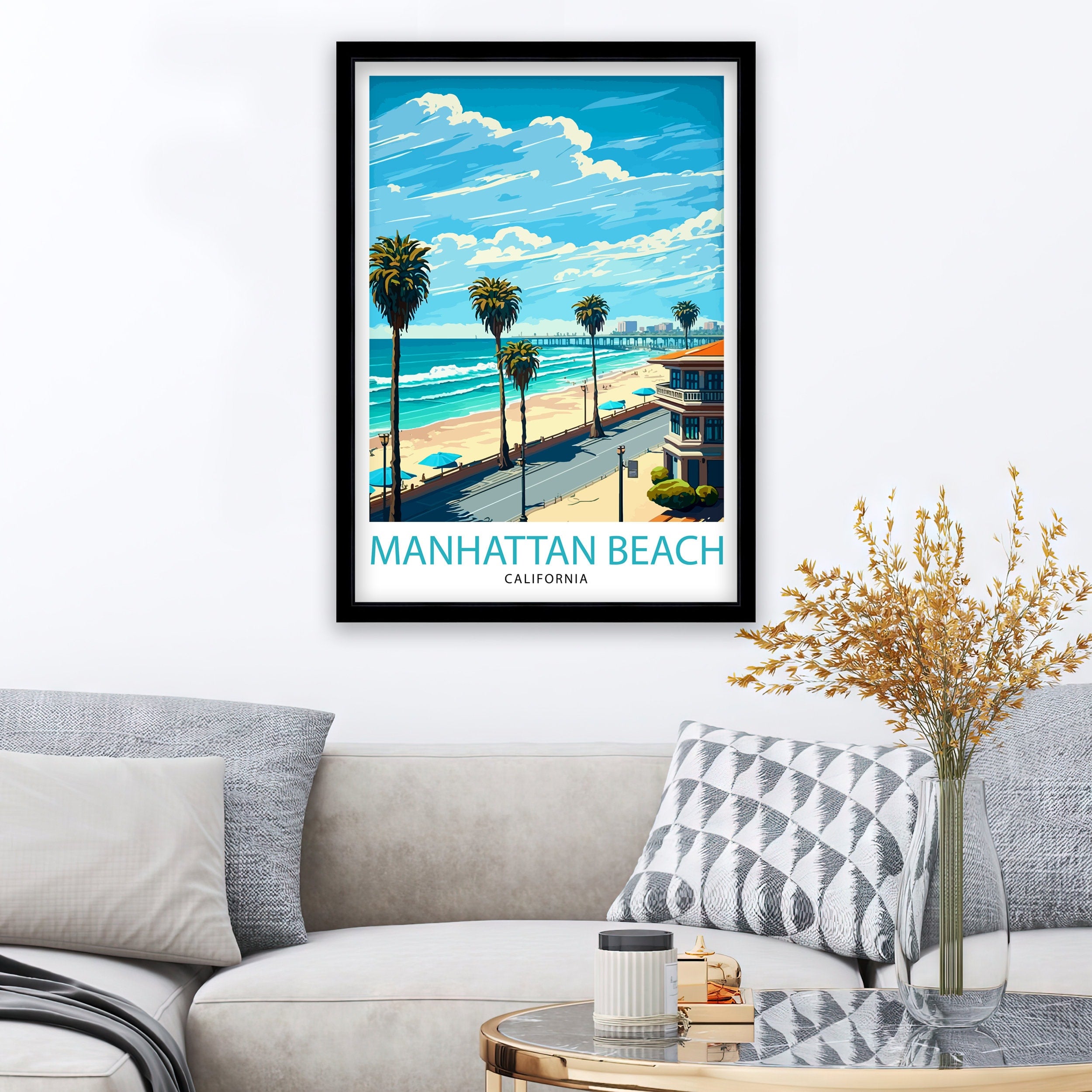 Manhattan Beach California Art Print | Coastal Travel Poster
