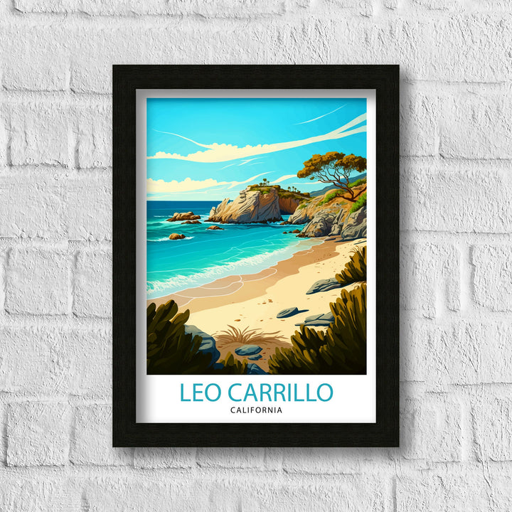 Leo Carrillo State Park California Travel Print| Wall Art Decor California Beach Art Travel Poster Gift Leo Carrillo Print