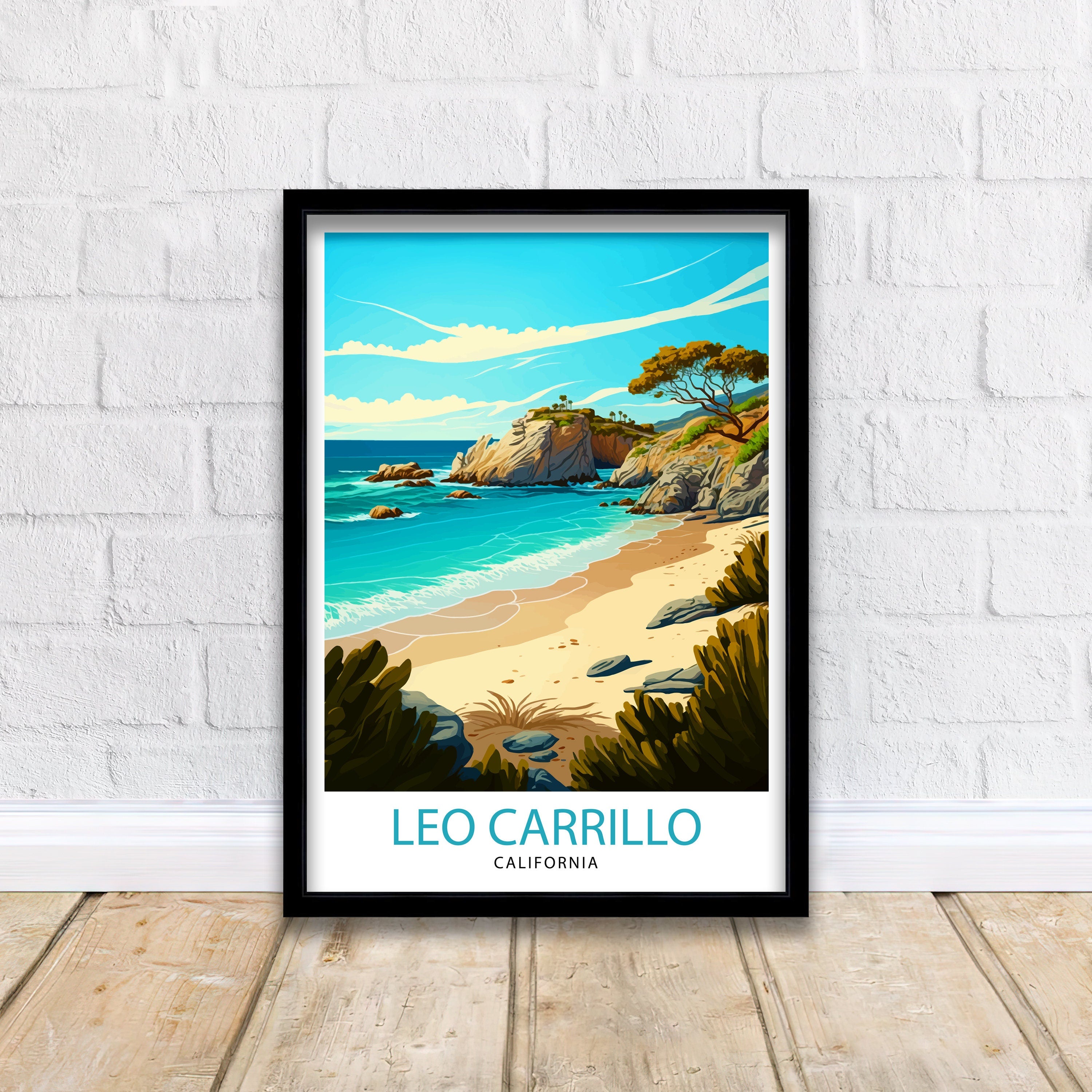 Leo Carrillo State Park Art Print | California Beach Travel Poster
