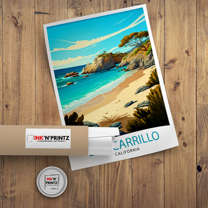 Leo Carrillo State Park California Travel Print| Wall Art Decor California Beach Art Travel Poster Gift Leo Carrillo Print