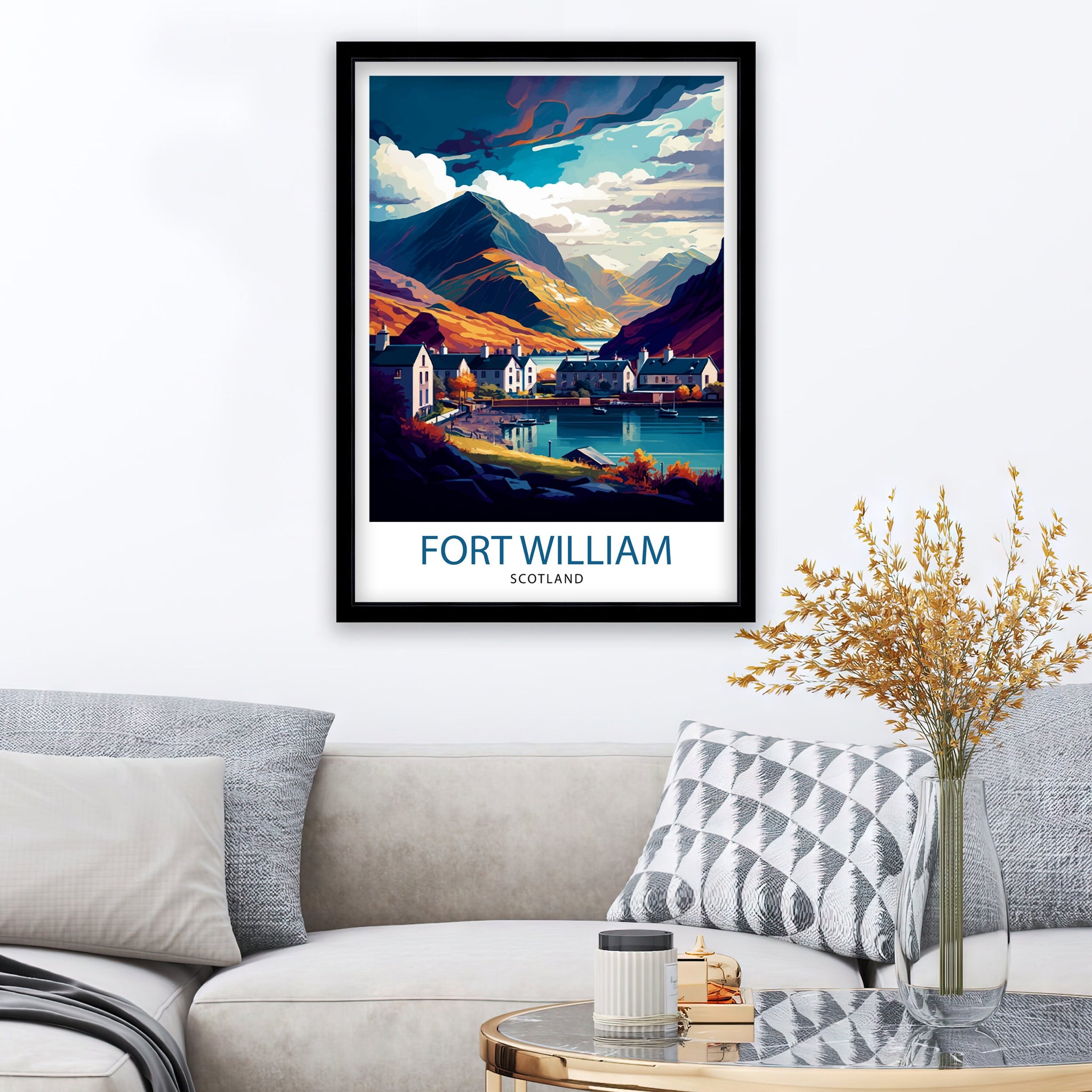Fort William Scotland Travel Print Fort William Wall Art Scotland Illustration Travel Poster Gift For Scotland Home Decor