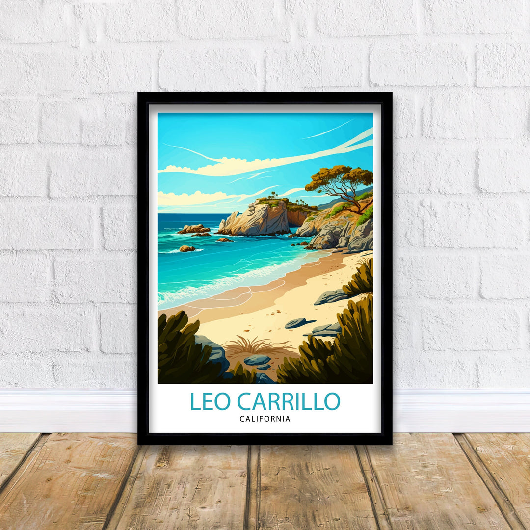Leo Carrillo State Park California Travel Print| Wall Art Decor California Beach Art Travel Poster Gift Leo Carrillo Print