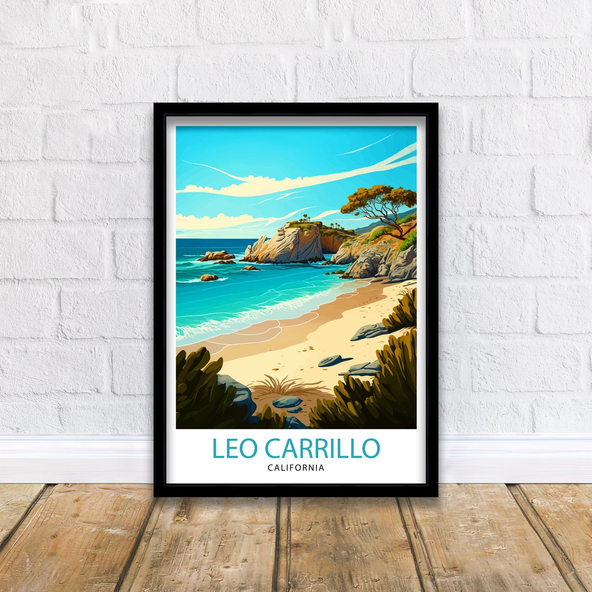 Leo Carrillo State Park Art Print | California Beach Travel Poster
