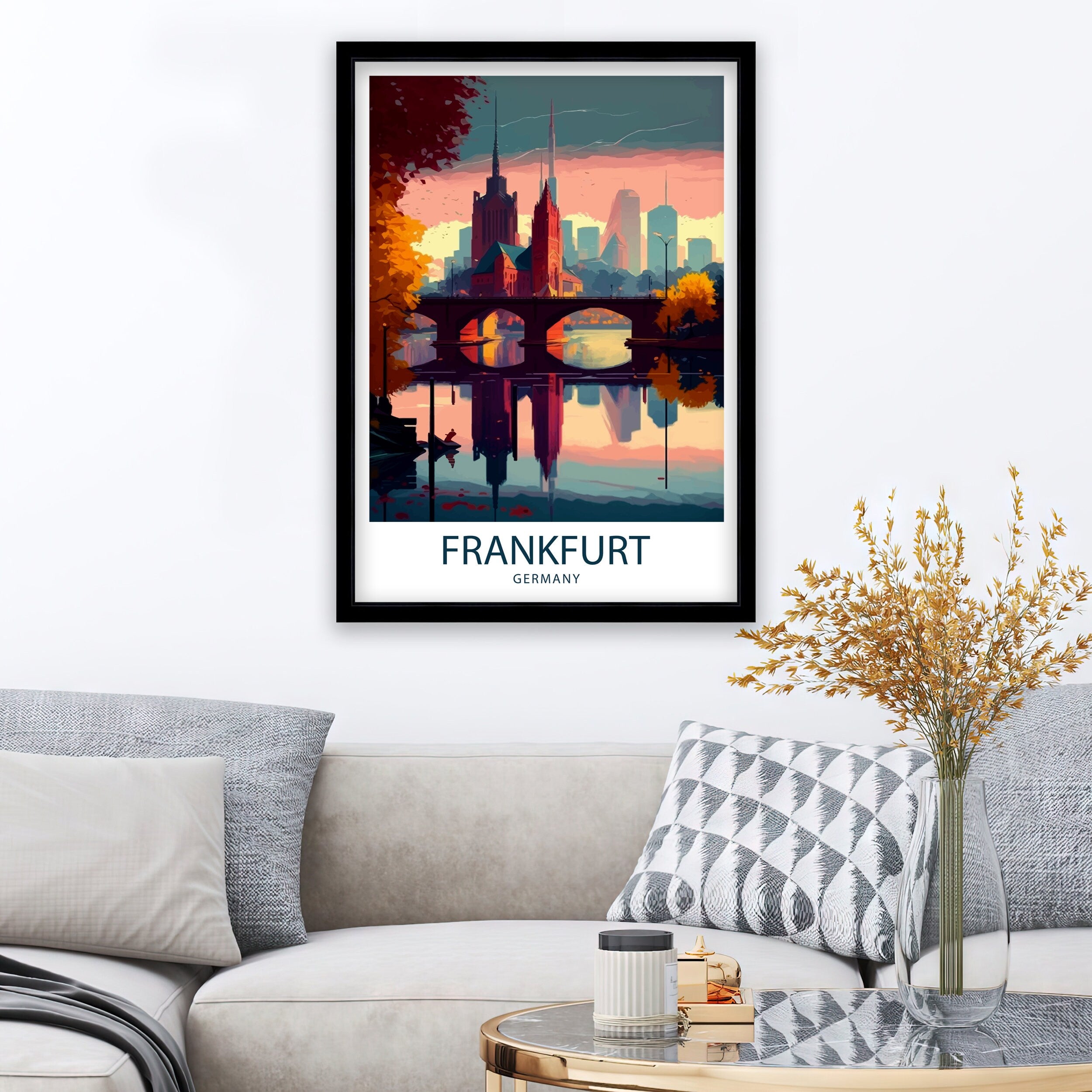 Frankfurt Germany Travel Print Frankfurt Wall Art Germany Travel Poster Frankfurt Illustration Germany Wall Decor Frankfurt Gift