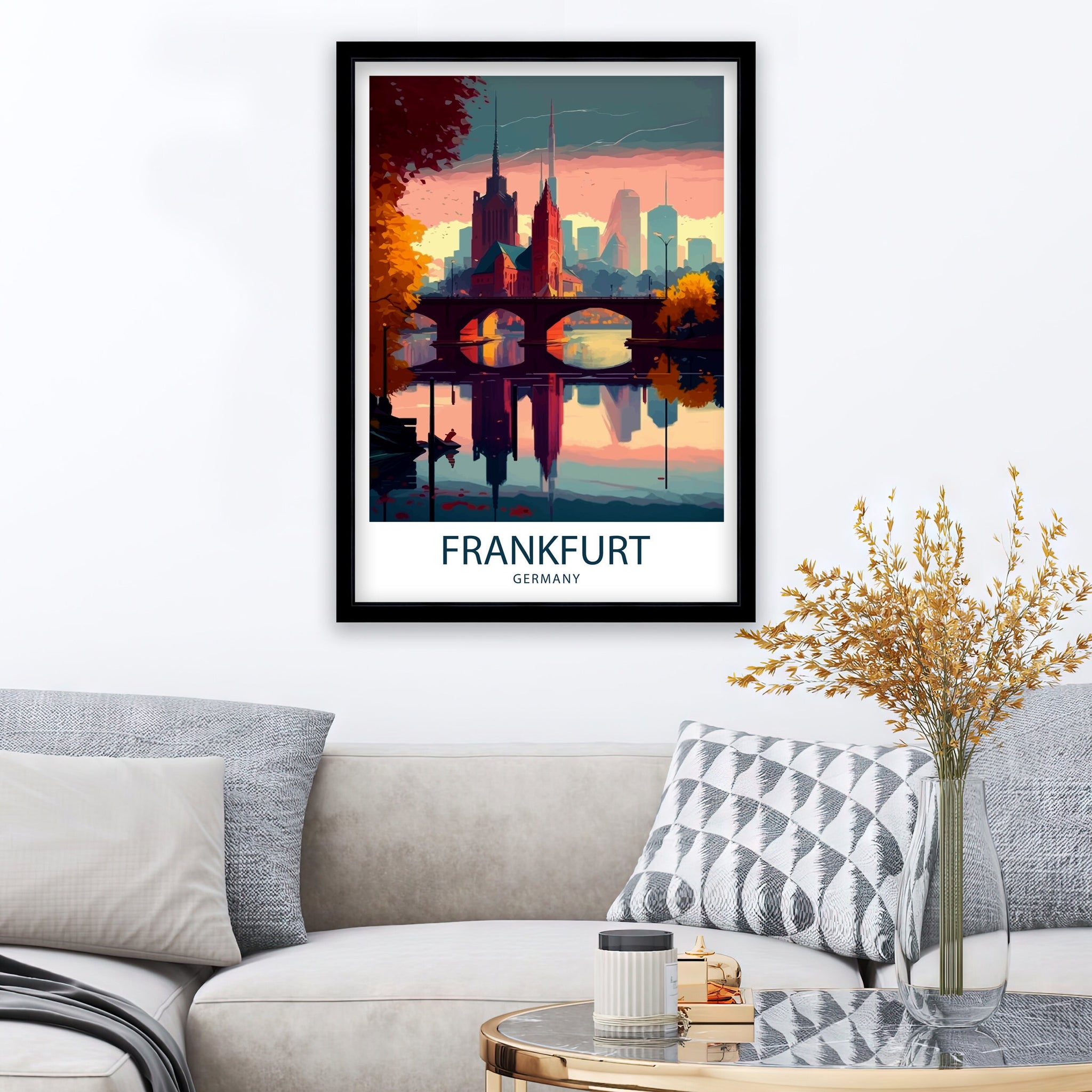 Frankfurt Germany Travel Print Frankfurt Wall Art Germany Travel Poster Frankfurt Illustration Germany Wall Decor Frankfurt Gift