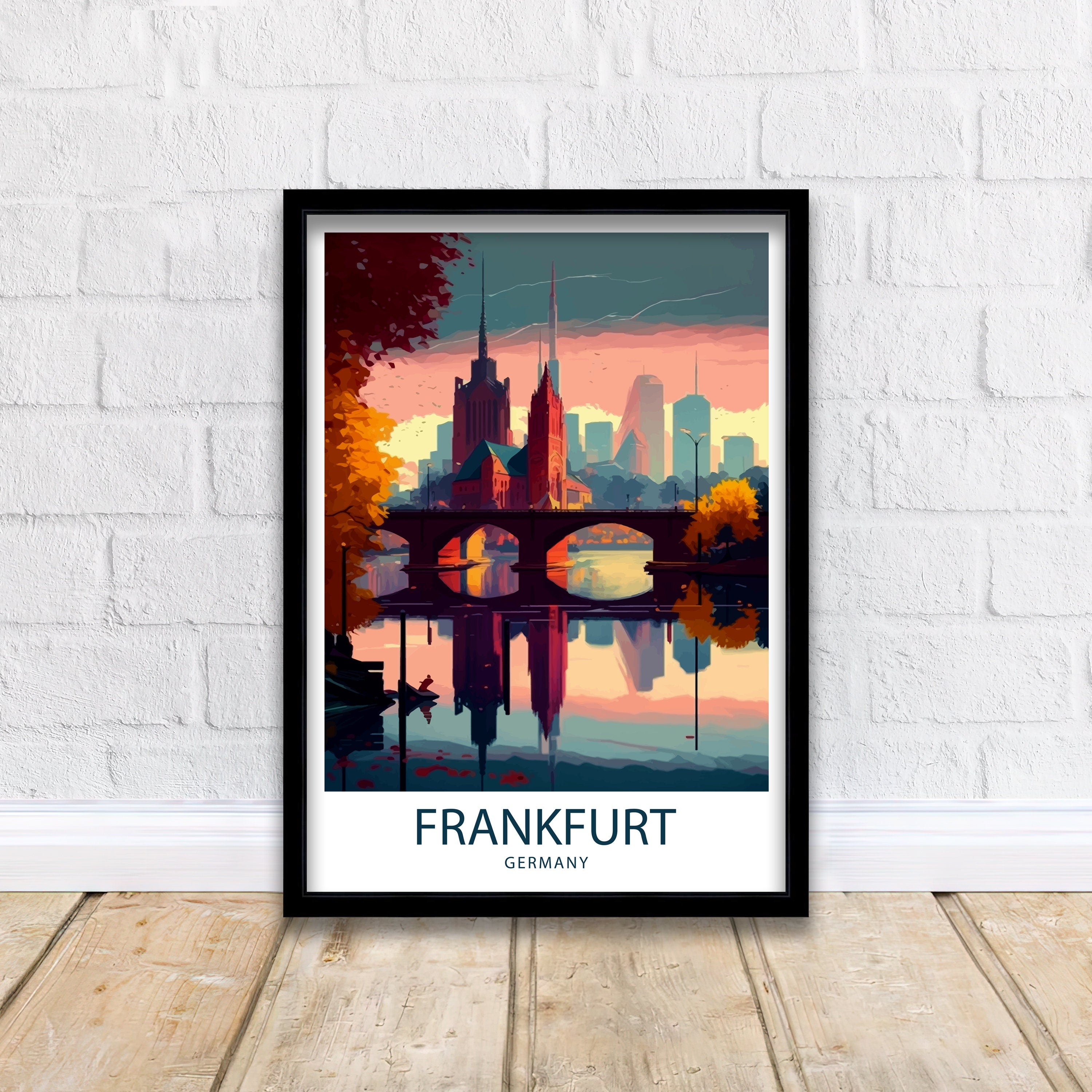 Frankfurt Germany Travel Print Frankfurt Wall Art Germany Travel Poster Frankfurt Illustration Germany Wall Decor Frankfurt Gift