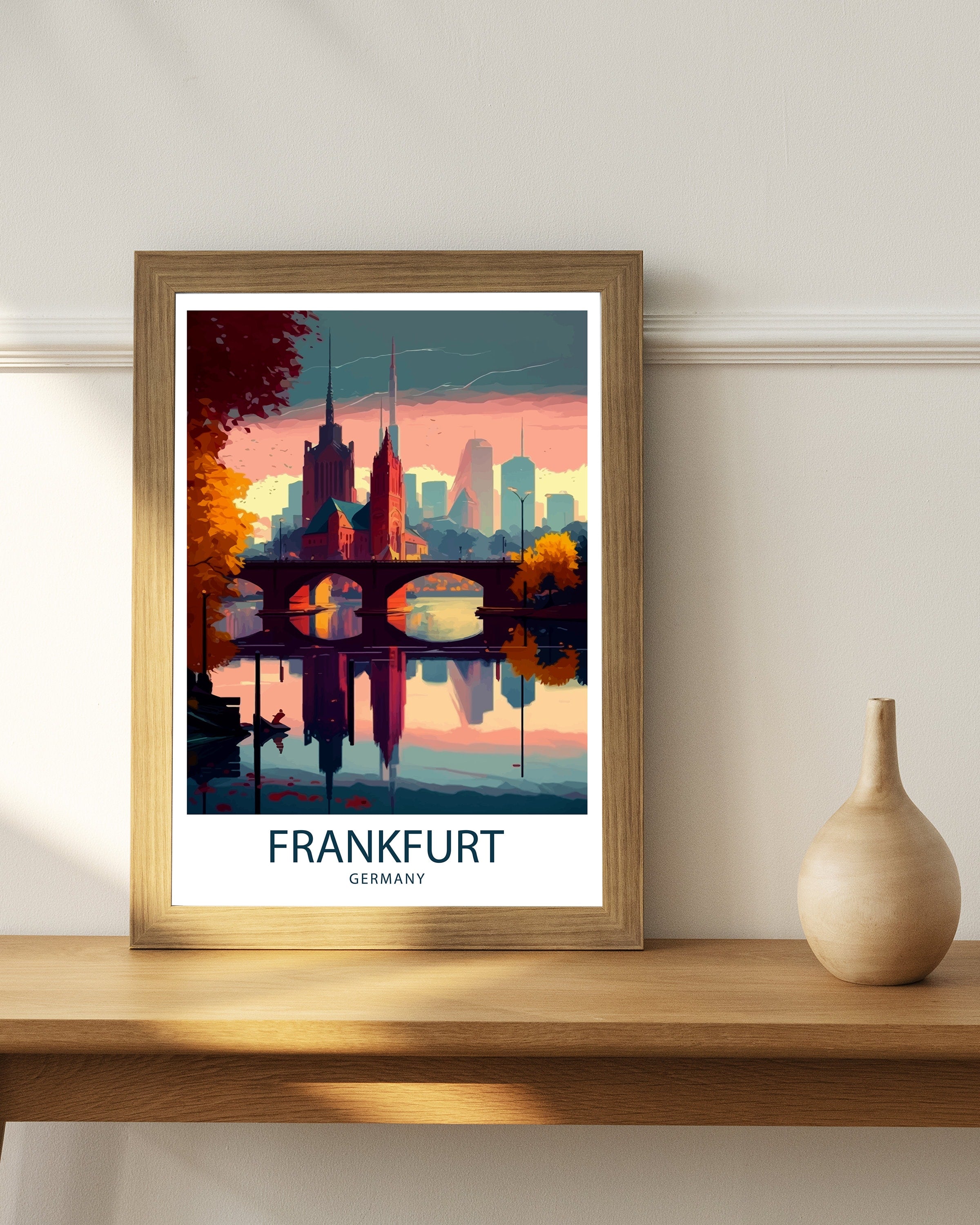 Frankfurt Germany Travel Print Frankfurt Wall Art Germany Travel Poster Frankfurt Illustration Germany Wall Decor Frankfurt Gift