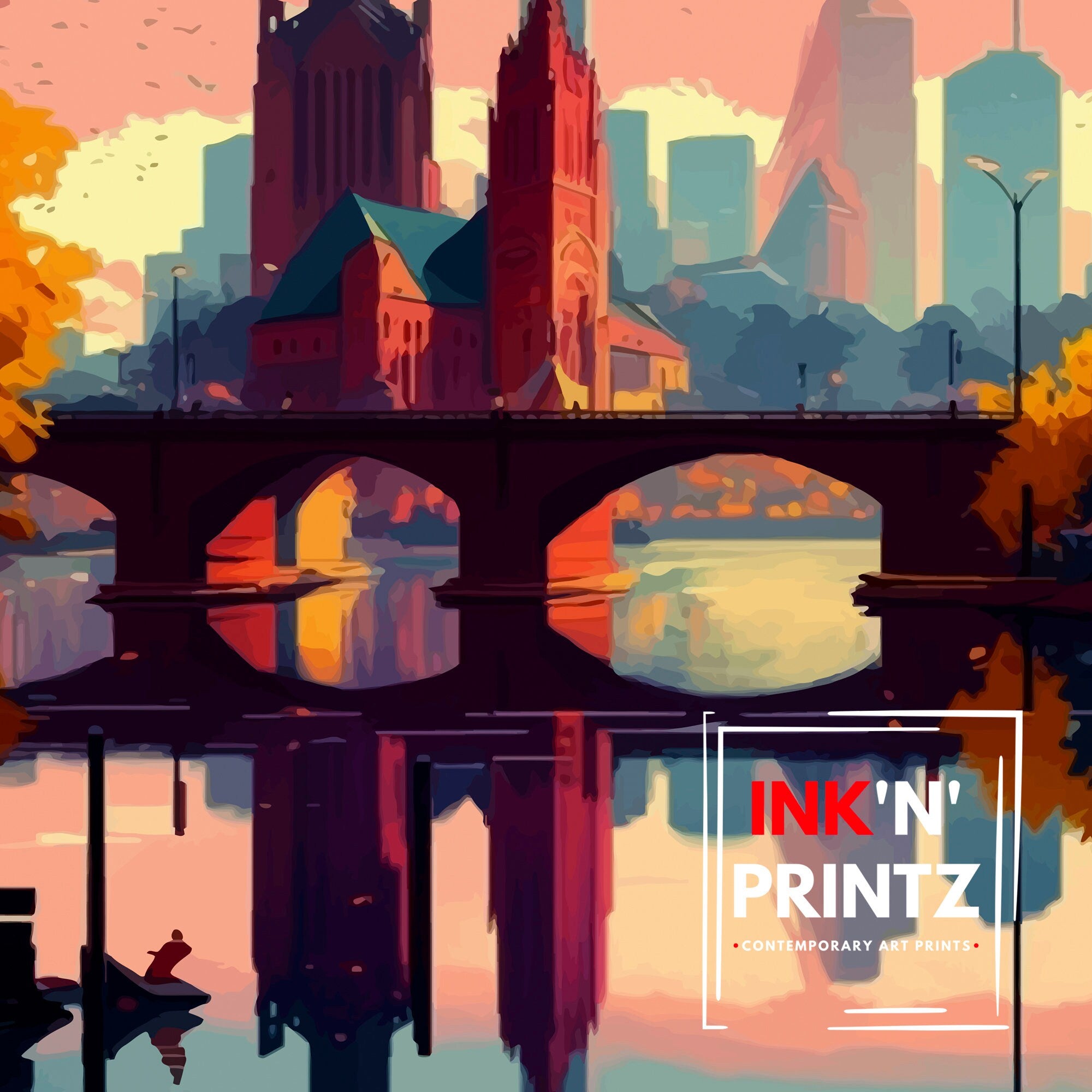 Frankfurt Germany Travel Print Frankfurt Wall Art Germany Travel Poster Frankfurt Illustration Germany Wall Decor Frankfurt Gift