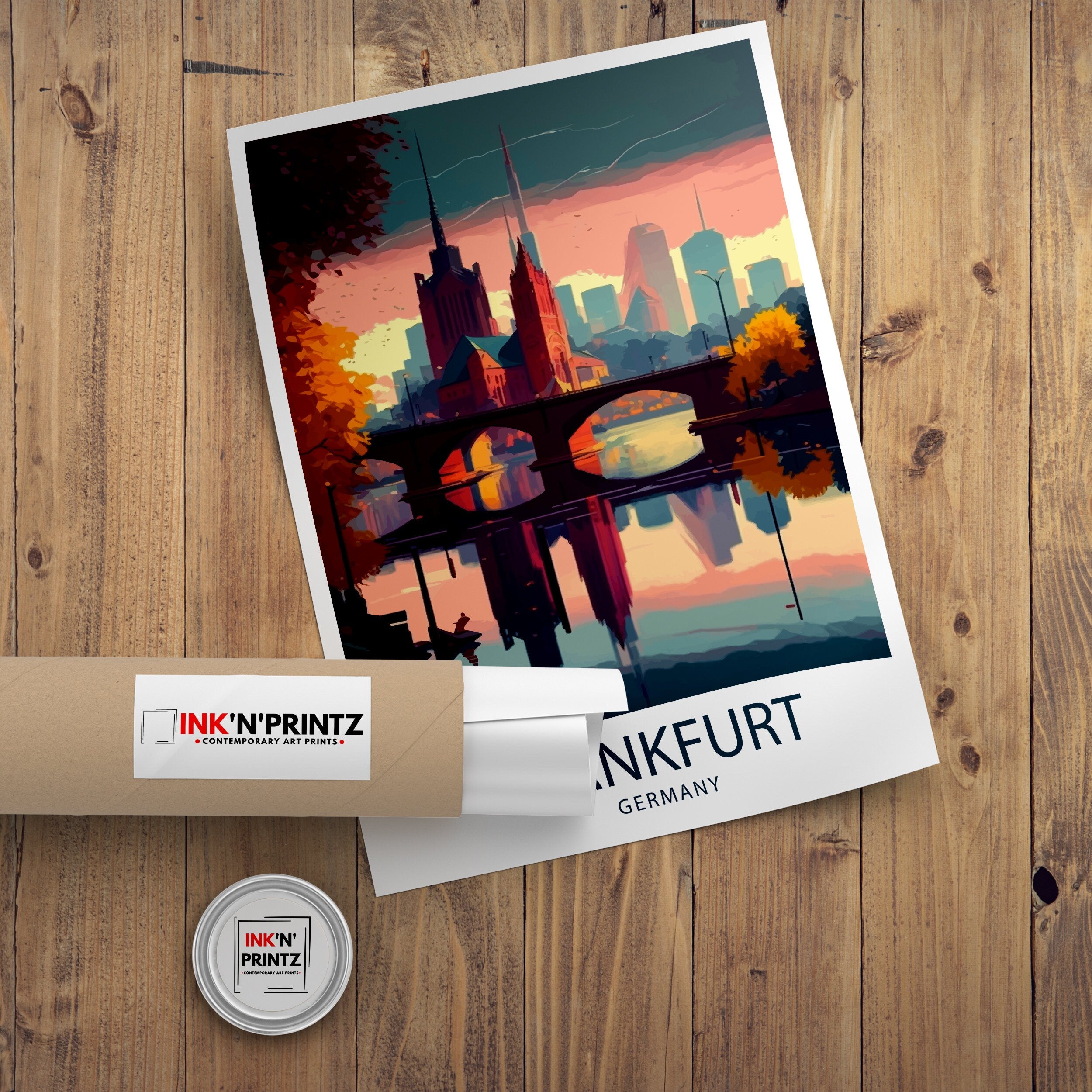 Frankfurt Germany Travel Print Frankfurt Wall Art Germany Travel Poster Frankfurt Illustration Germany Wall Decor Frankfurt Gift