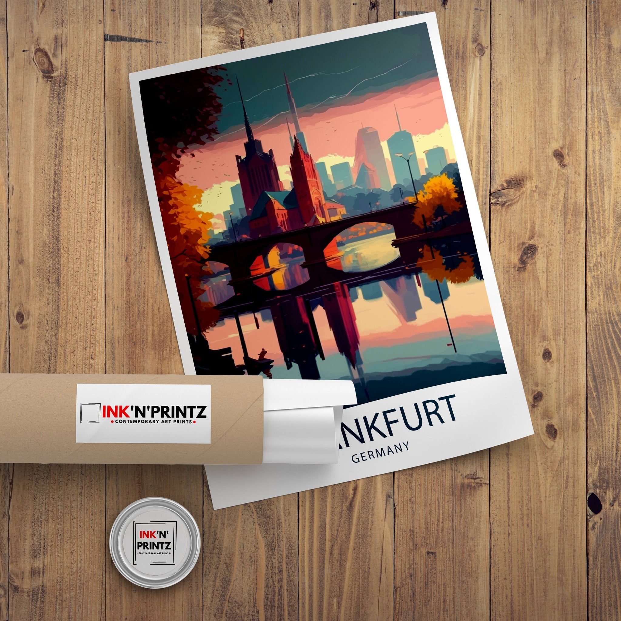 Frankfurt Germany Travel Print Frankfurt Wall Art Germany Travel Poster Frankfurt Illustration Germany Wall Decor Frankfurt Gift