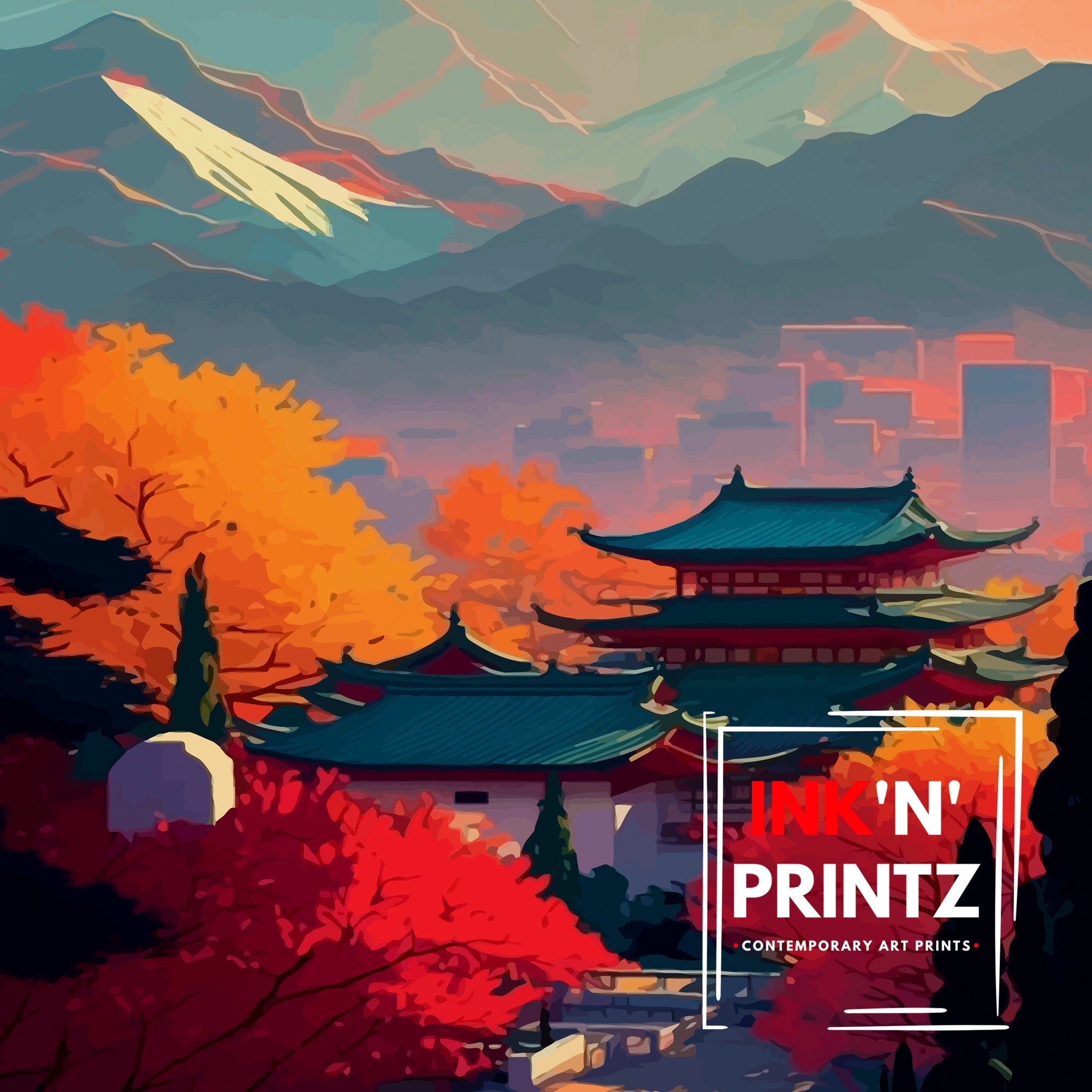 Beijing Travel Poster: China Wall Art Print
