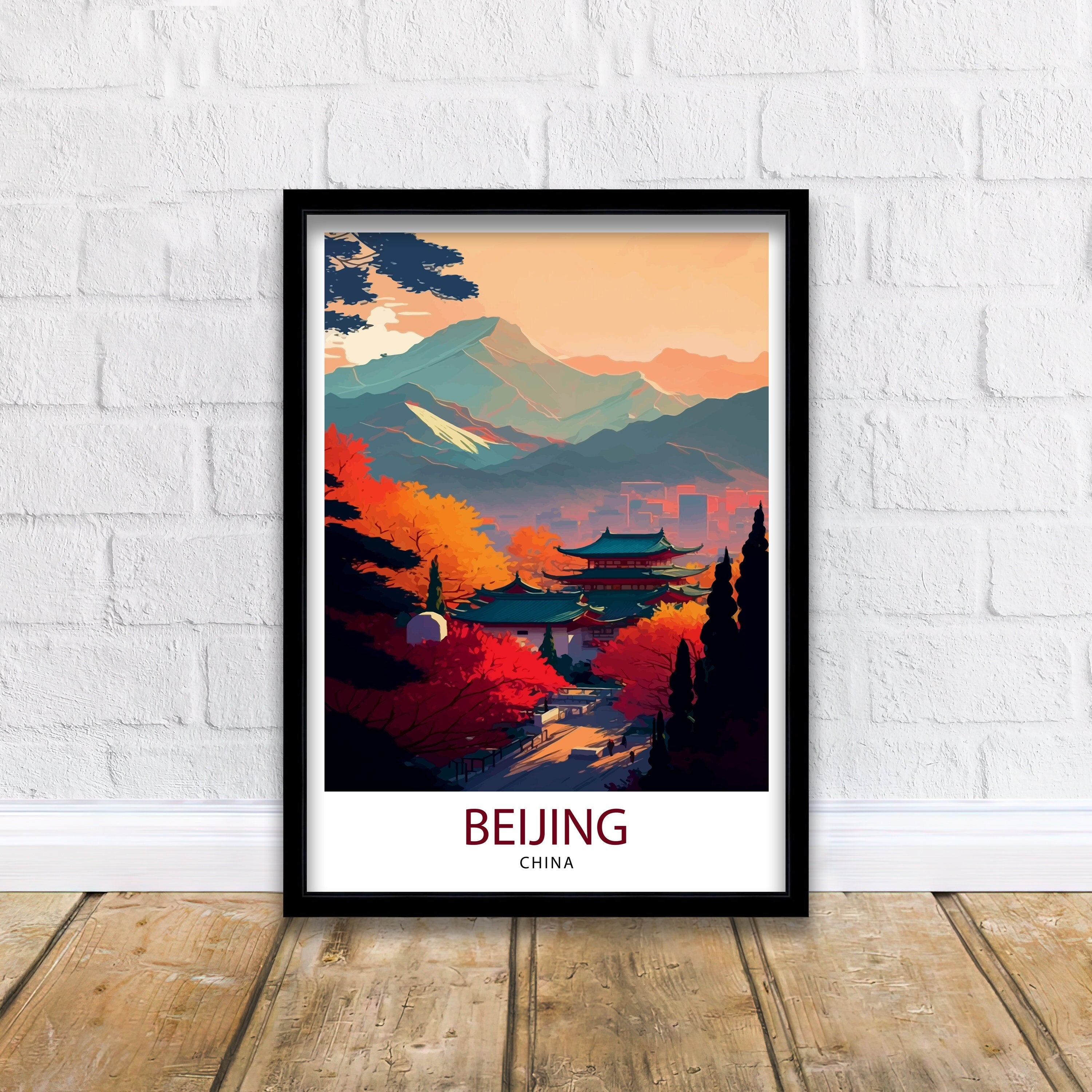 Beijing Travel Poster: China Wall Art Print