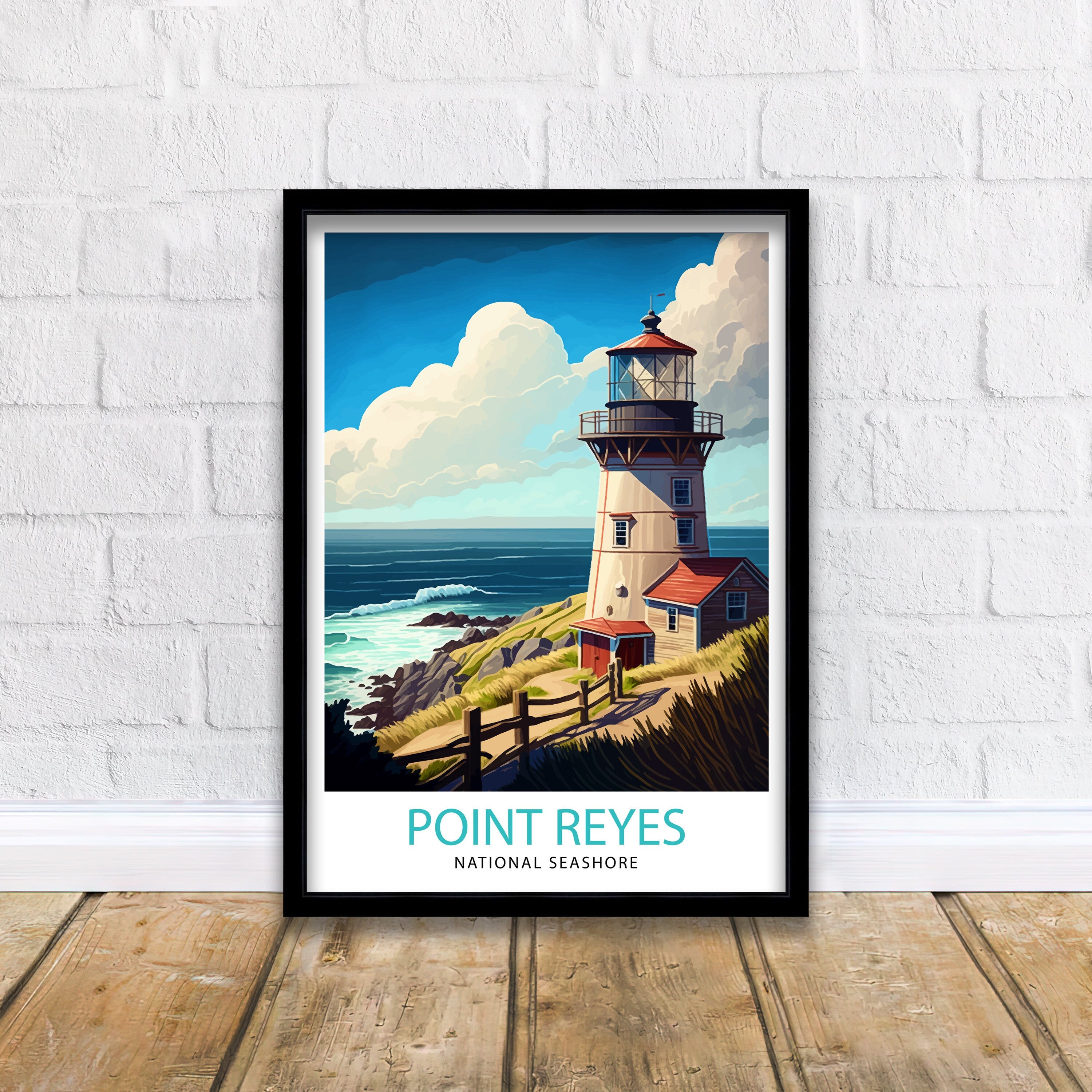 Point Reyes National Seashore Travel Print| California Wall Decor Home Living Decor Point Reyes Illustration Travel Poster Gift For Nature