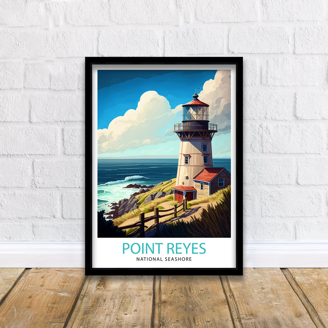 Point Reyes National Seashore Travel Print| California Wall Decor Home Living Decor Point Reyes Illustration Travel Poster Gift For Nature