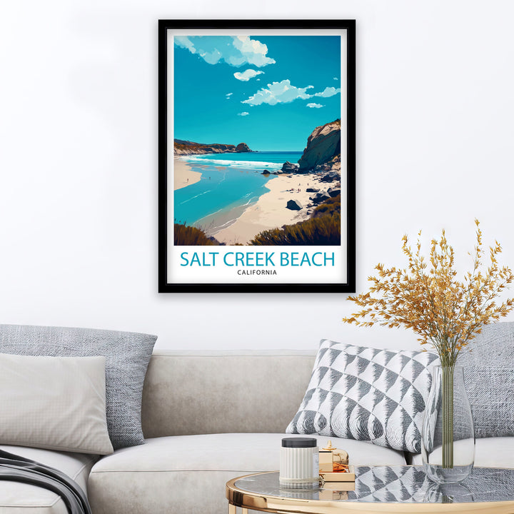 Salt Creek Beach California Travel Print| Poster Beach Wall Art Coastal Decor, California Wall Decor Surfing Poster Ocean Art Beach House