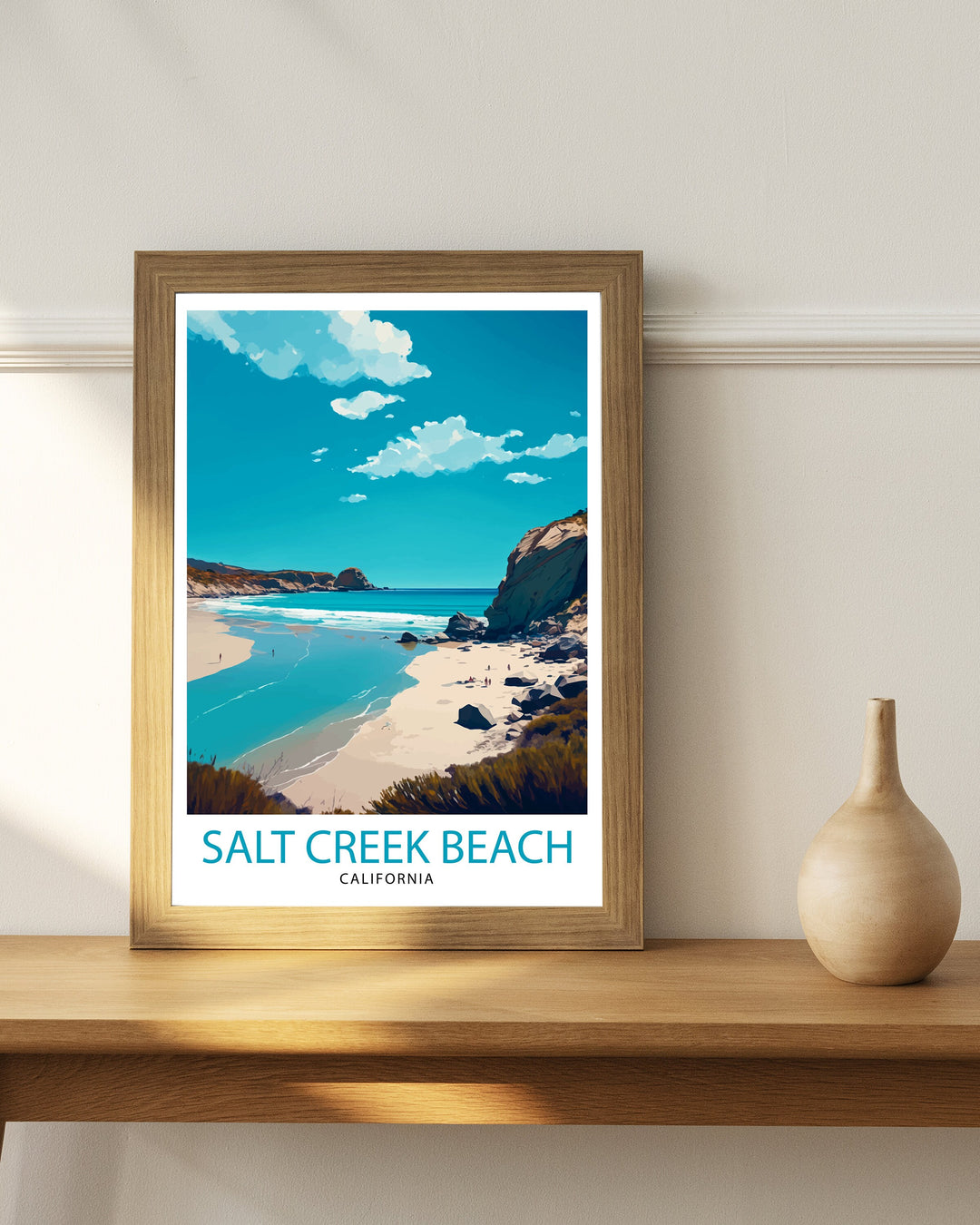 Salt Creek Beach California Travel Print| Poster Beach Wall Art Coastal Decor, California Wall Decor Surfing Poster Ocean Art Beach House
