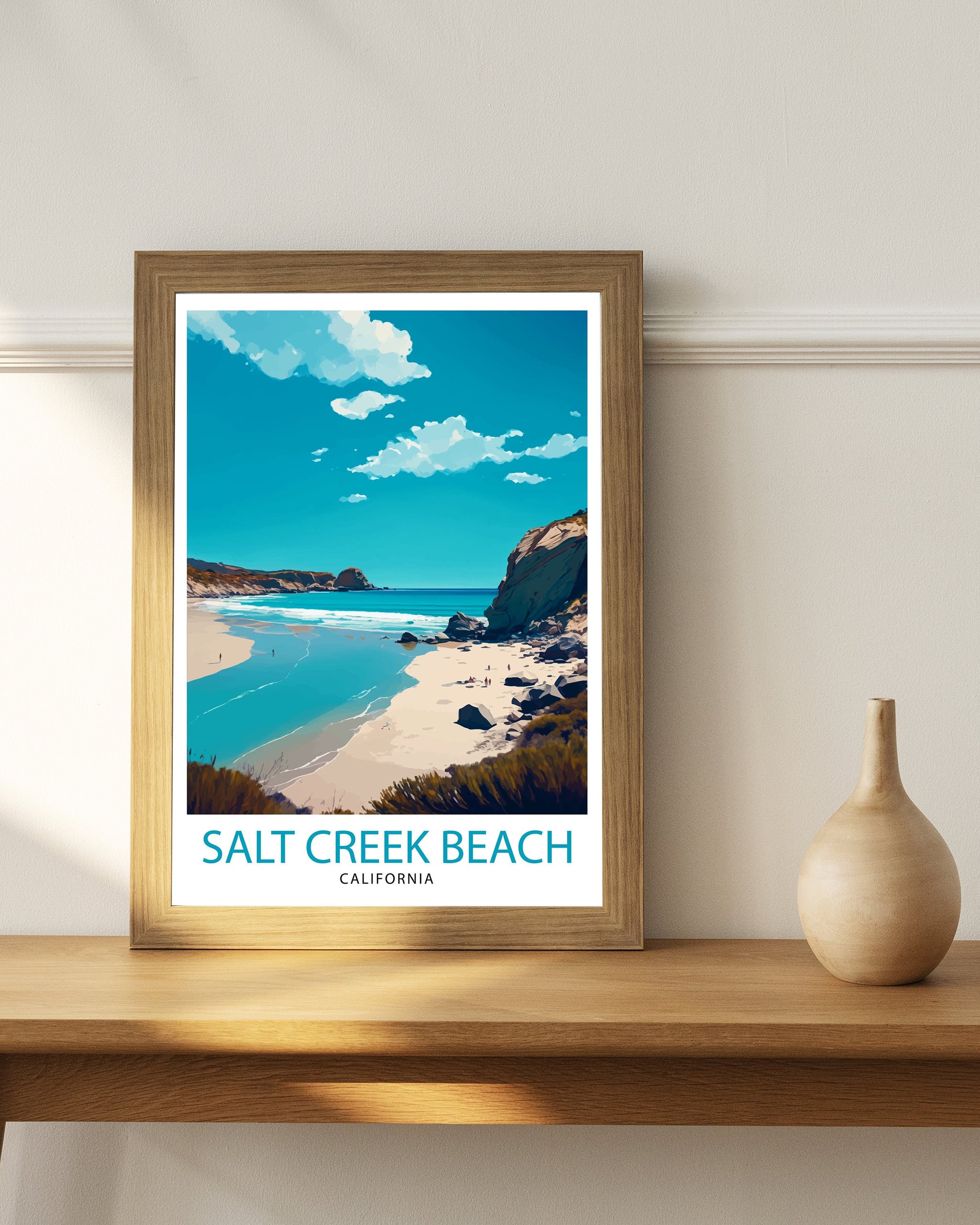 Salt Creek Beach California Travel Print| Poster Beach Wall Art Coastal Decor, California Wall Decor Surfing Poster Ocean Art Beach House