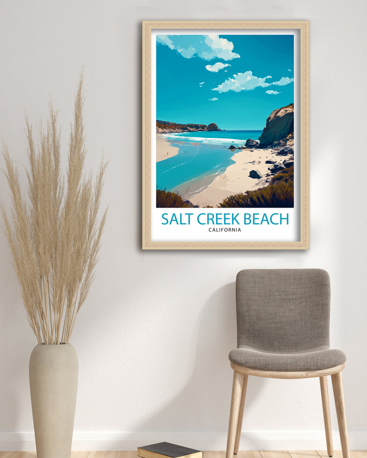 Salt Creek Beach California Travel Print| Poster Beach Wall Art Coastal Decor, California Wall Decor Surfing Poster Ocean Art Beach House