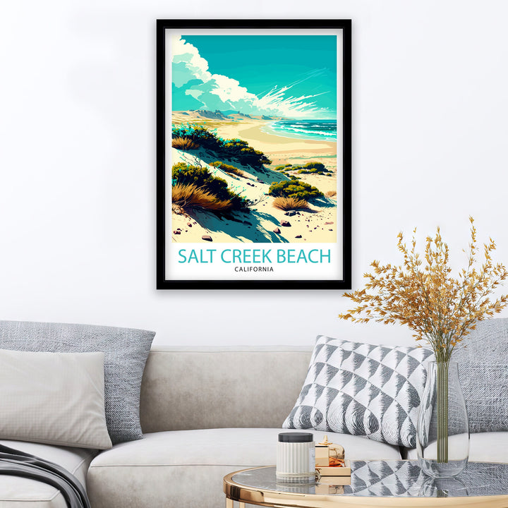 Salt Creek Beach California Travel Print| Poster Beach Wall Art Coastal Decor, California Wall Decor Surfing Poster Ocean Art Beach House