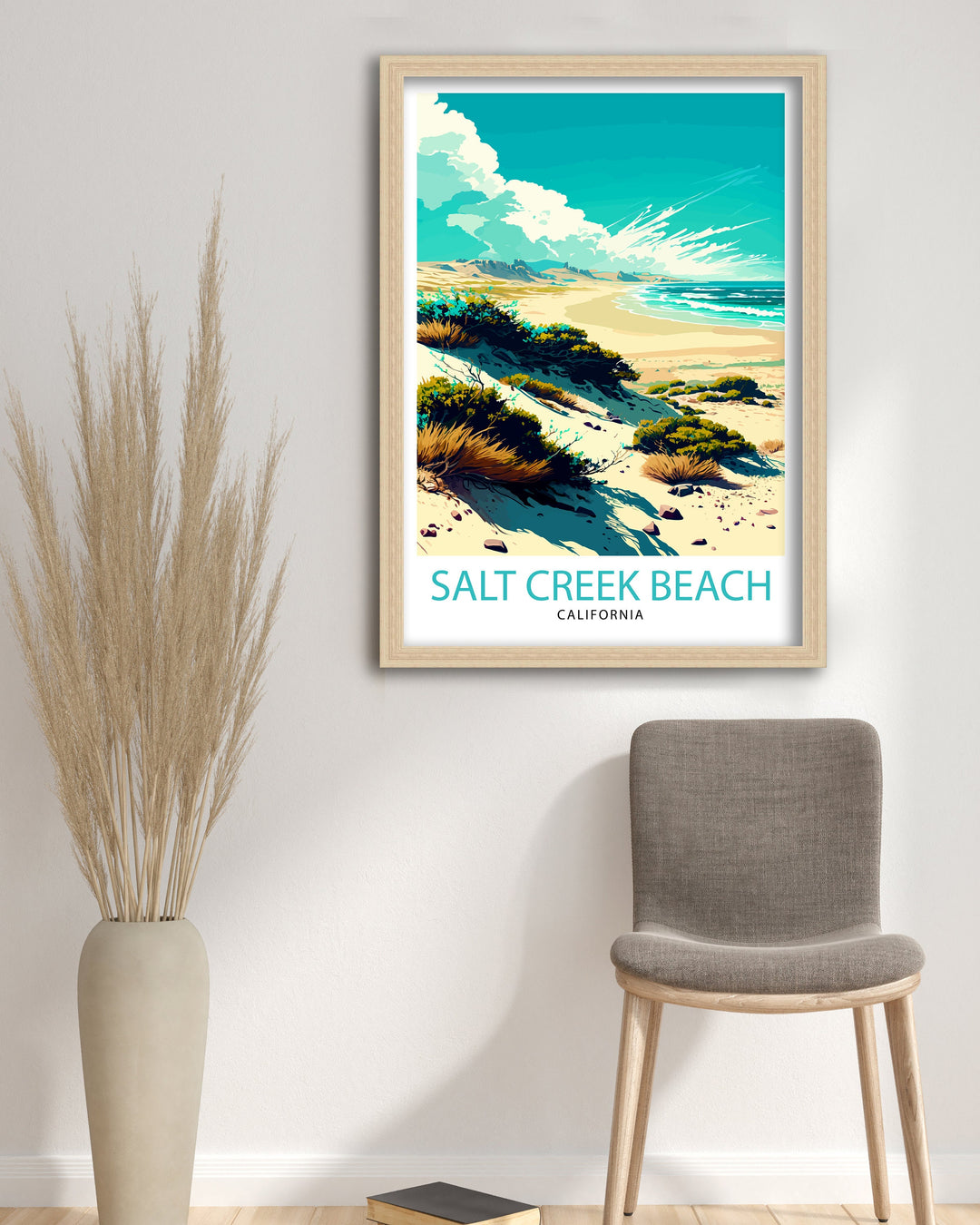 Salt Creek Beach California Travel Print| Poster Beach Wall Art Coastal Decor, California Wall Decor Surfing Poster Ocean Art Beach House