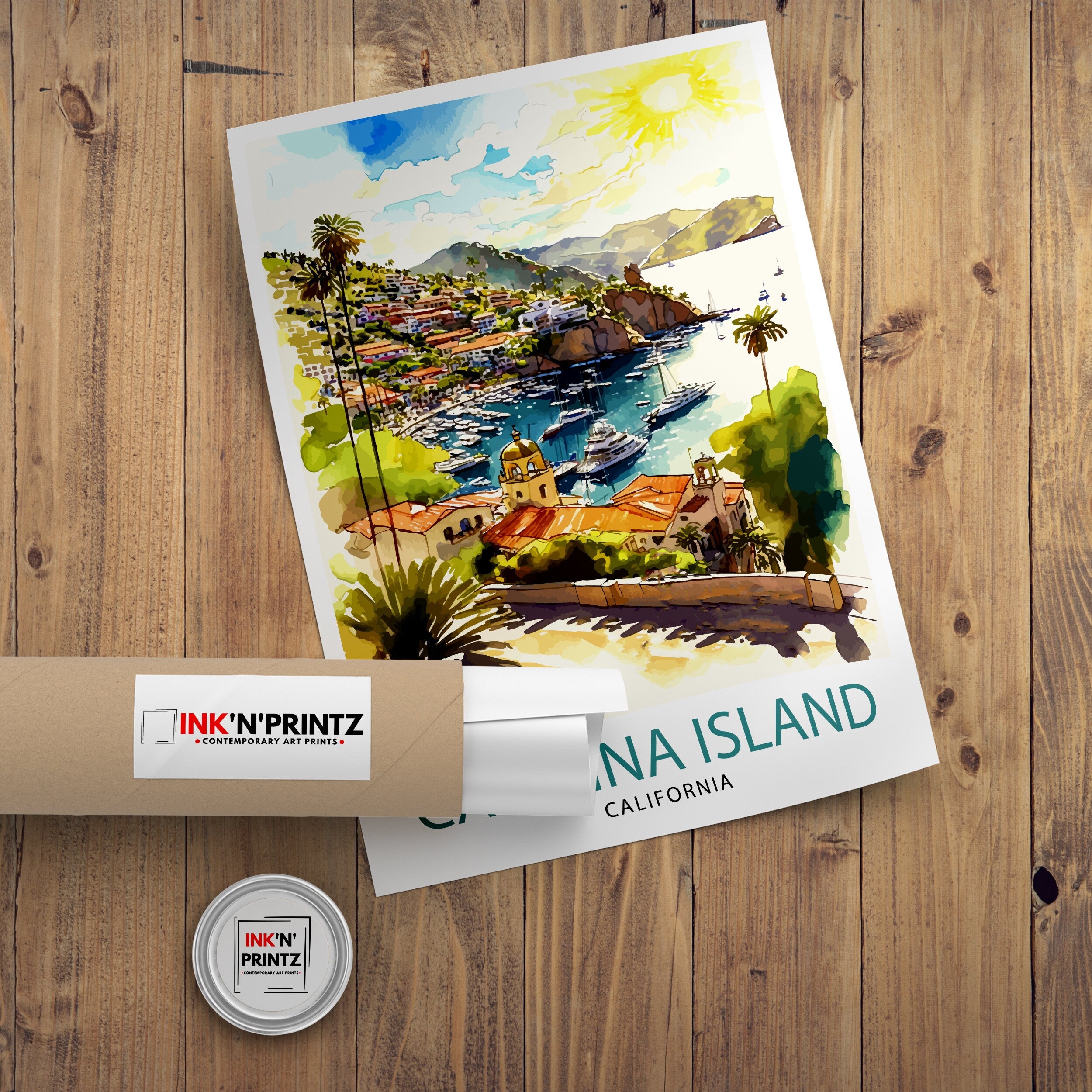 Catalina Island California Travel Print| Wall Art Decor Catalina Island Illustration Poster Gift For Catalina Island Lover California