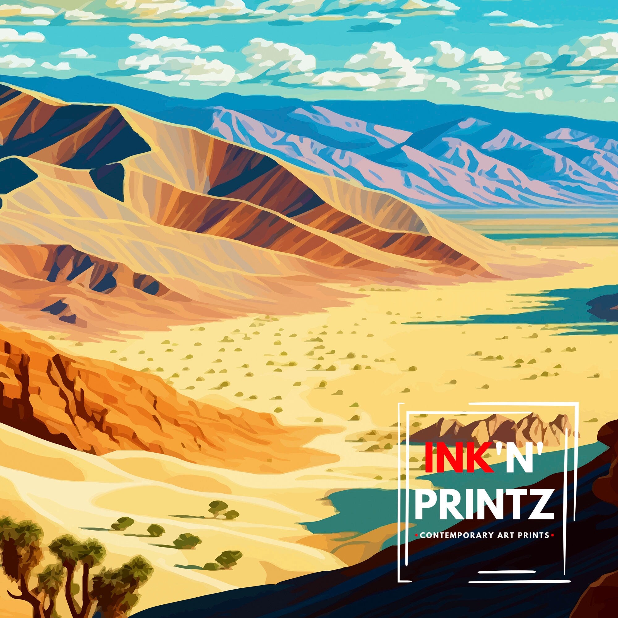 Death Valley Travel Poster | California Desert Illustration Art Print