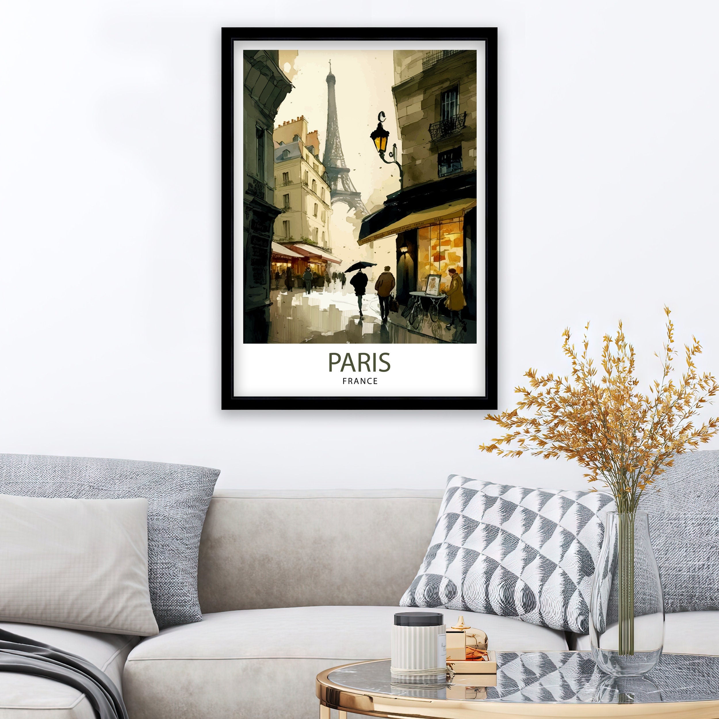 Paris France Travel Print Paris Wall Decor Paris Home Living Decor Paris Illustration Travel Poster Gift for Paris Lovers, France Home Decor