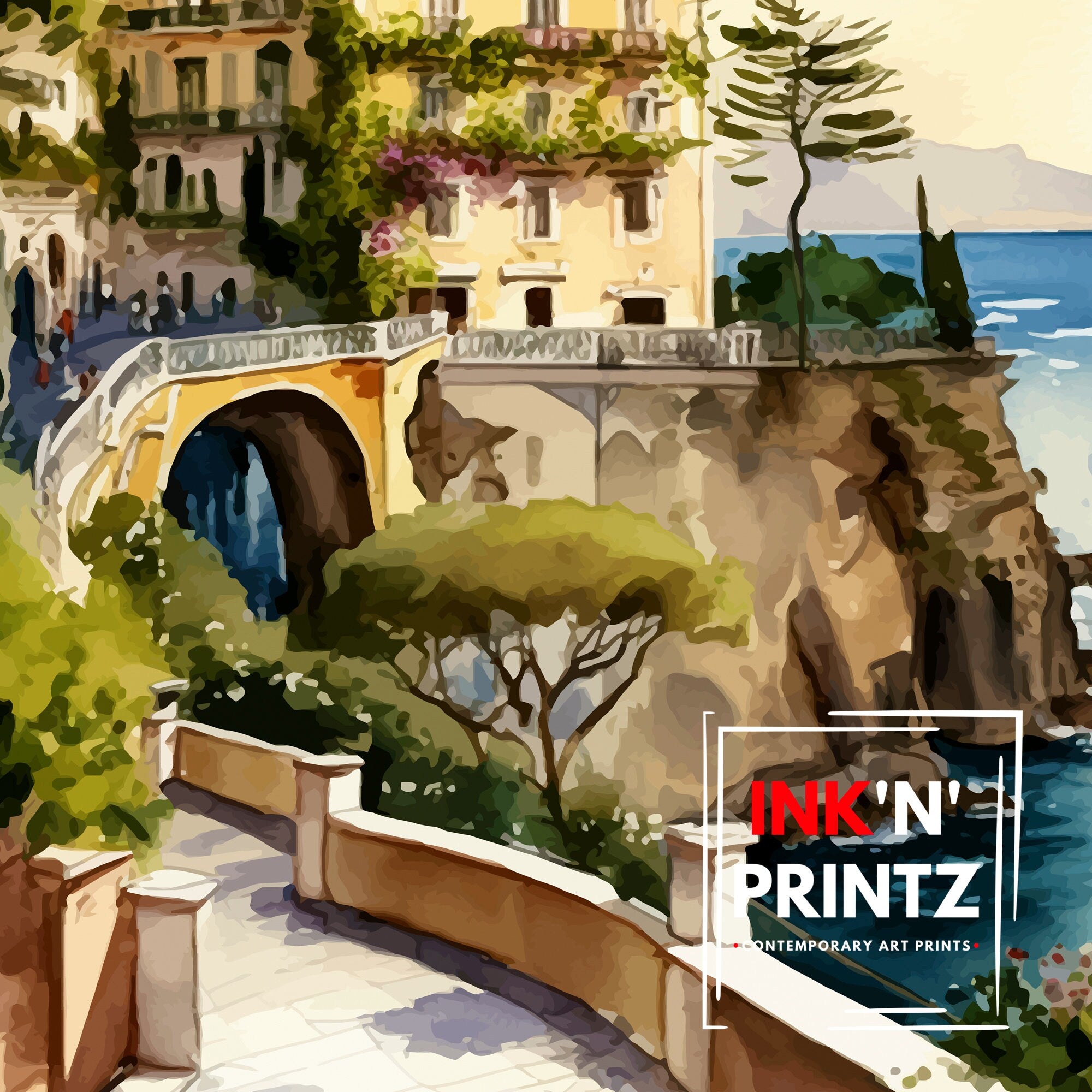 Sorrento Italy Travel Print Sorrento Wall Art Sorrento Home Decor Sorrento Travel Poster Sorrento Illustration Sorrento Art Print Sorrento