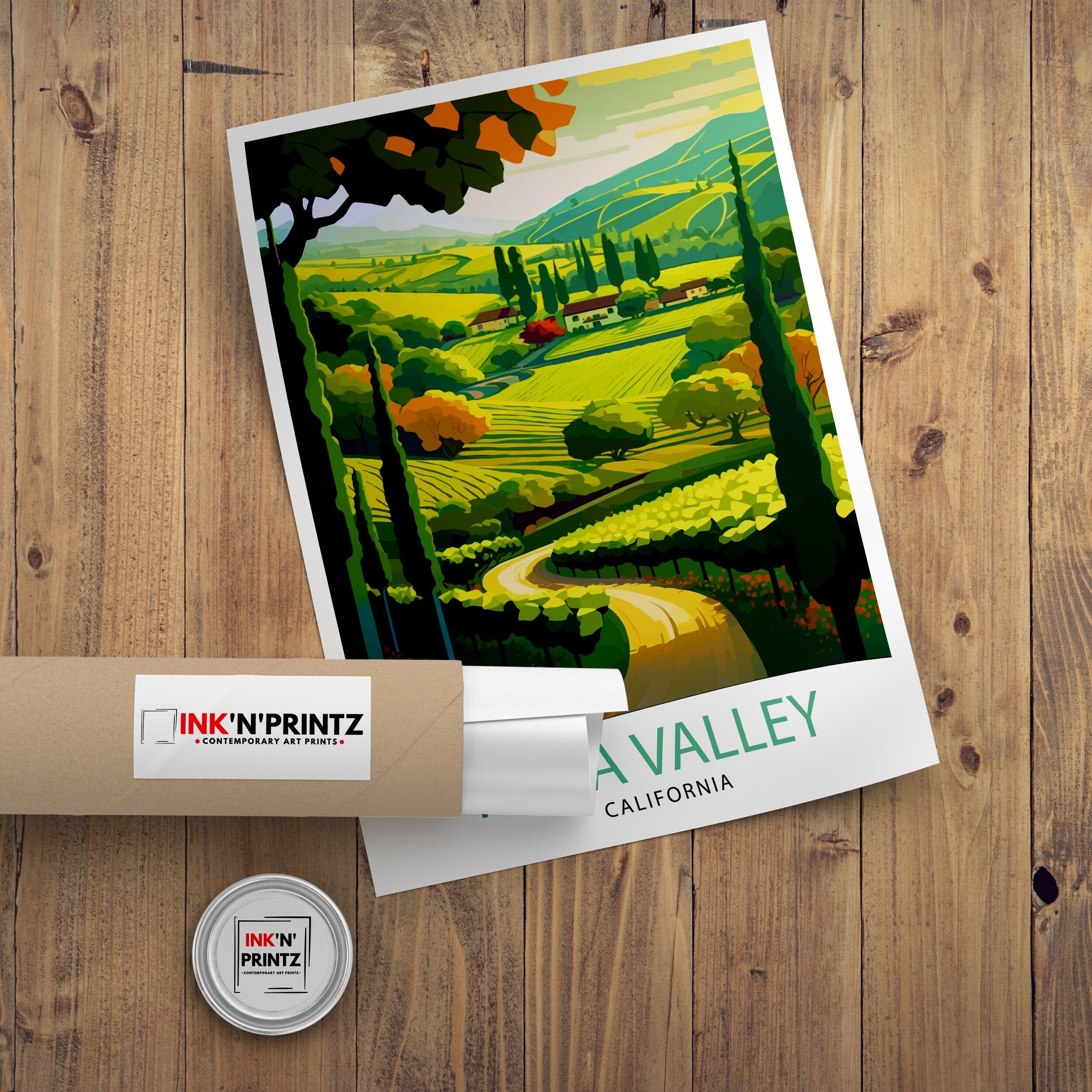 Napa Valley California Travel Print| Napa Valley Wall Art Napa Valley Illustration California Travel Poster Gift For Wine Lovers Napa Valley