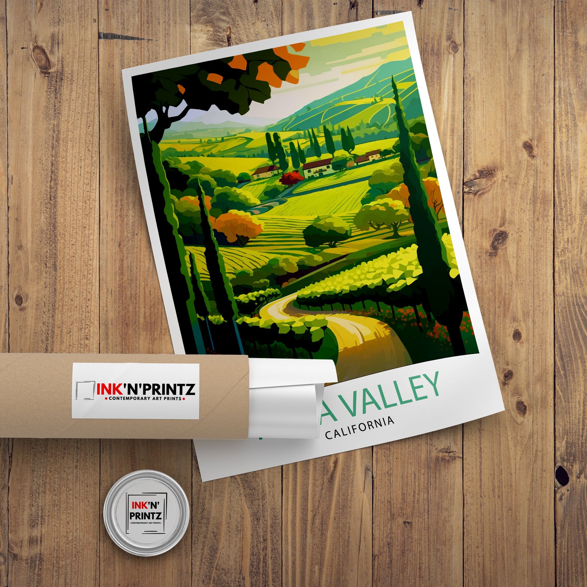 Napa Valley California Travel Print| Napa Valley Wall Art Napa Valley Illustration California Travel Poster Gift For Wine Lovers Napa Valley
