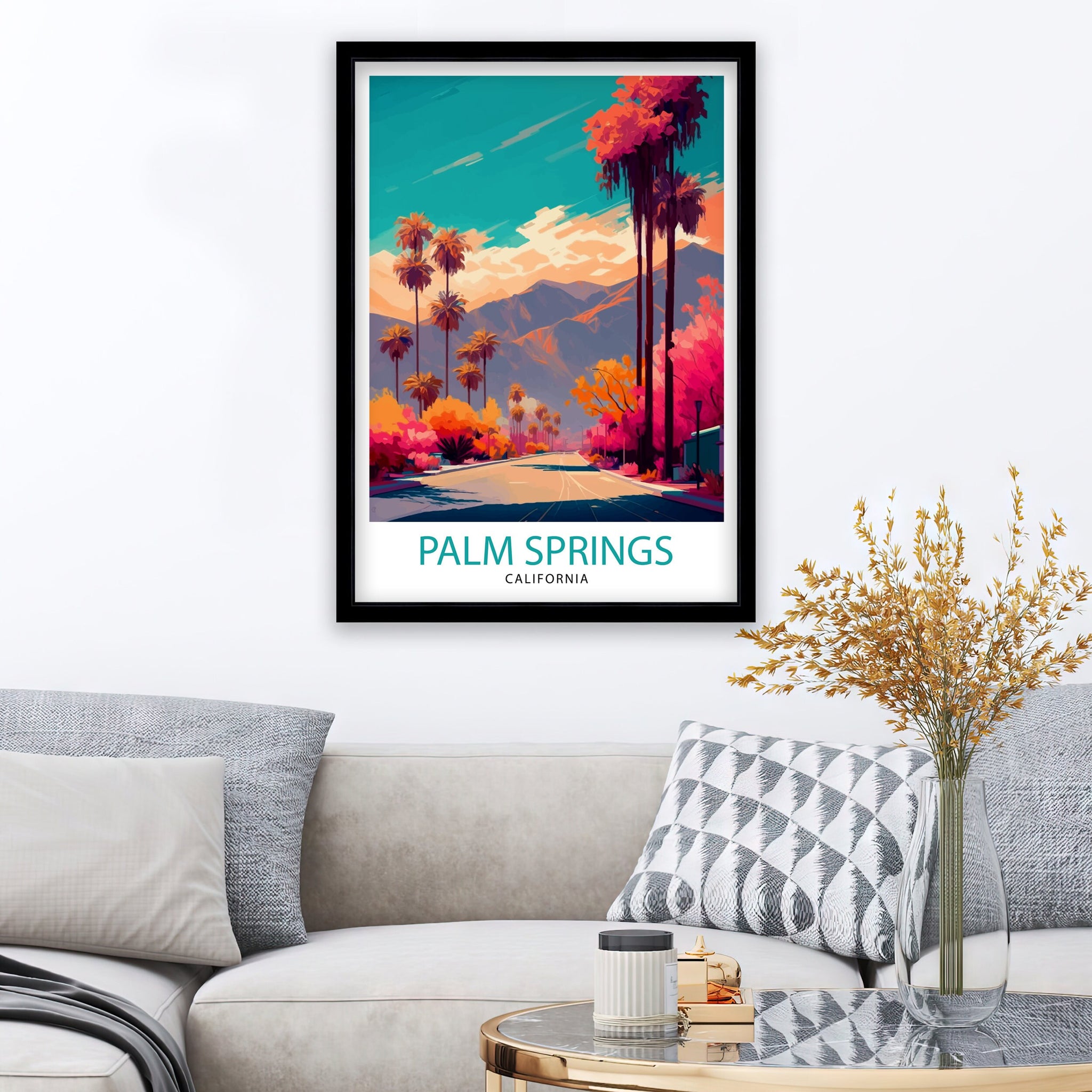 Palm Springs California Travel Print| Palm Springs Wall Art Palm Springs Home Decor Palm Springs Travel Poster Palm Springs Art Print