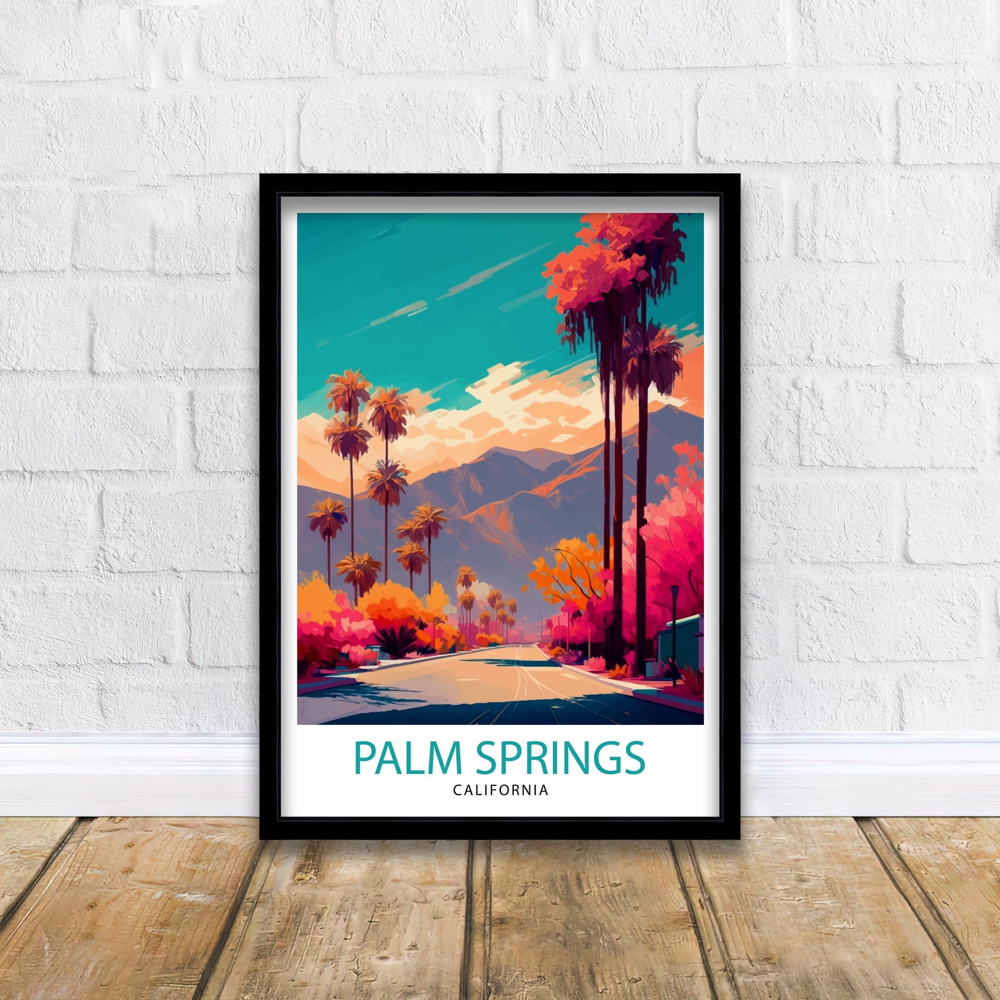 Palm Springs California Travel Print| Palm Springs Wall Art Palm Springs Home Decor Palm Springs Travel Poster Palm Springs Art Print