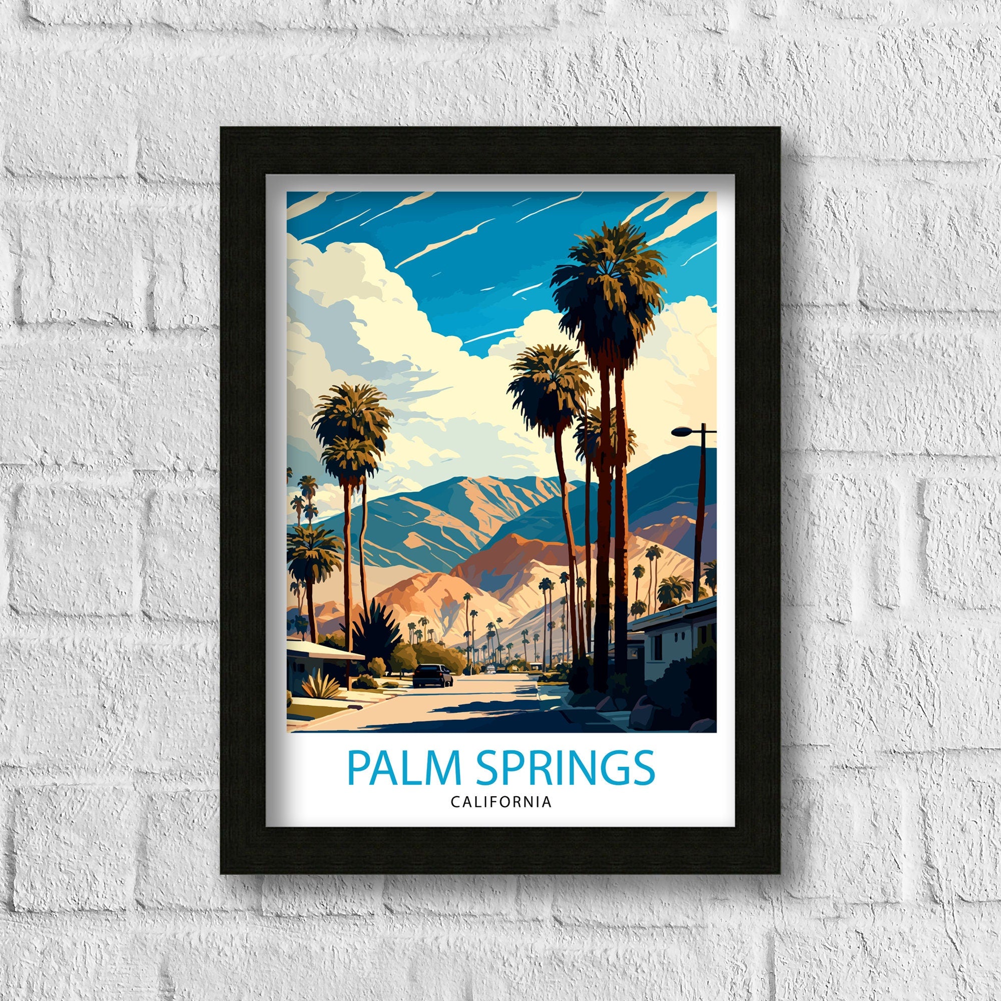 Palm Springs California Travel Print| Palm Springs Wall Art Palm Springs Home Decor Palm Springs Travel Poster Palm Springs Art Print