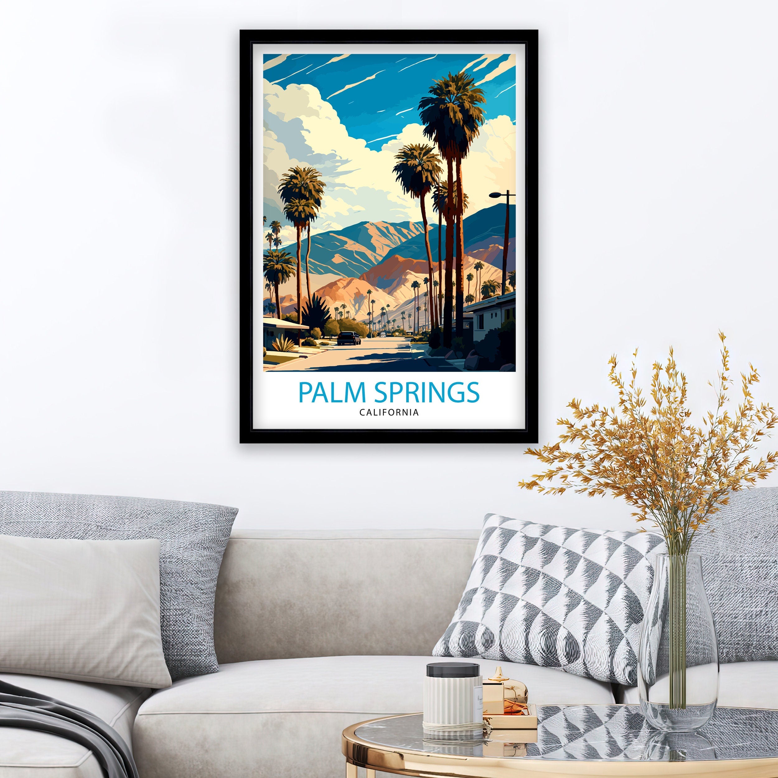 Palm Springs California Travel Print| Palm Springs Wall Art Palm Springs Home Decor Palm Springs Travel Poster Palm Springs Art Print