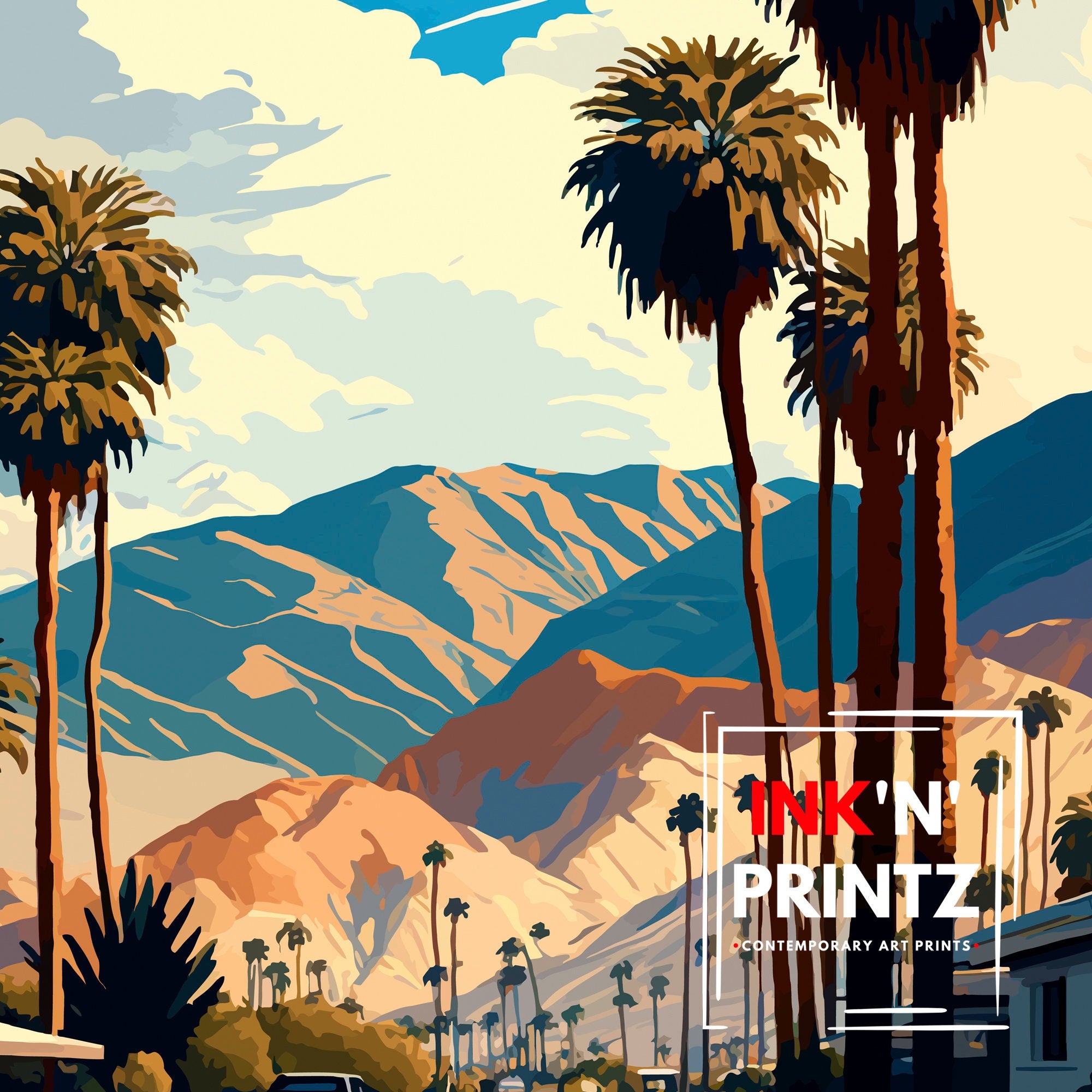 Palm Springs California Travel Print| Palm Springs Wall Art Palm Springs Home Decor Palm Springs Travel Poster Palm Springs Art Print