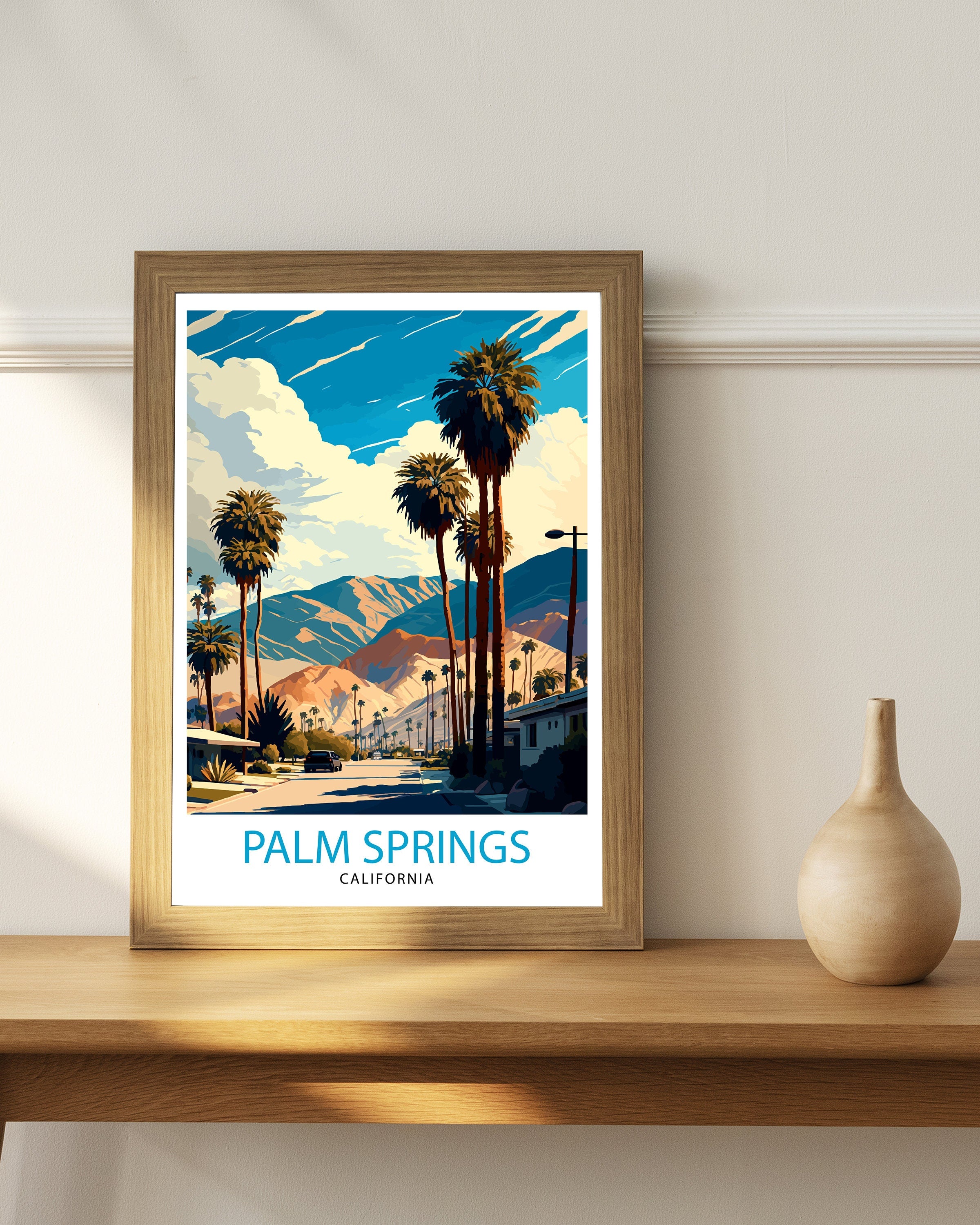 Palm Springs California Travel Print| Palm Springs Wall Art Palm Springs Home Decor Palm Springs Travel Poster Palm Springs Art Print