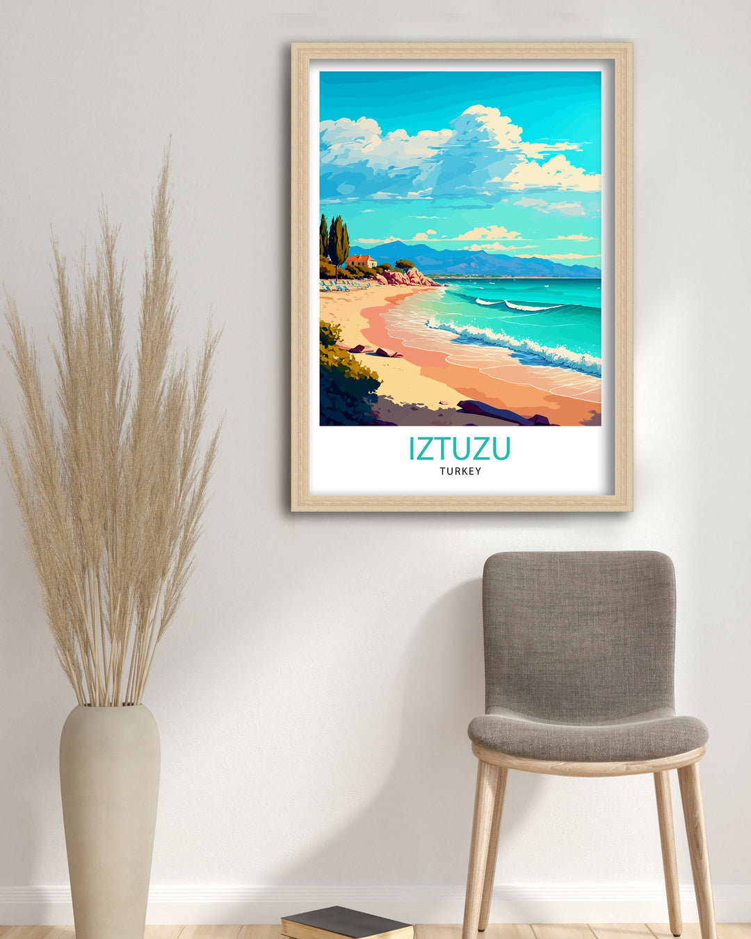 Iztuzu Beach Turkey Travel Poster Iztuzu Beach Wall Art Iztuzu Beach Home Decor Turkey Illustration Travel Poster Gift Turkey Home Decor