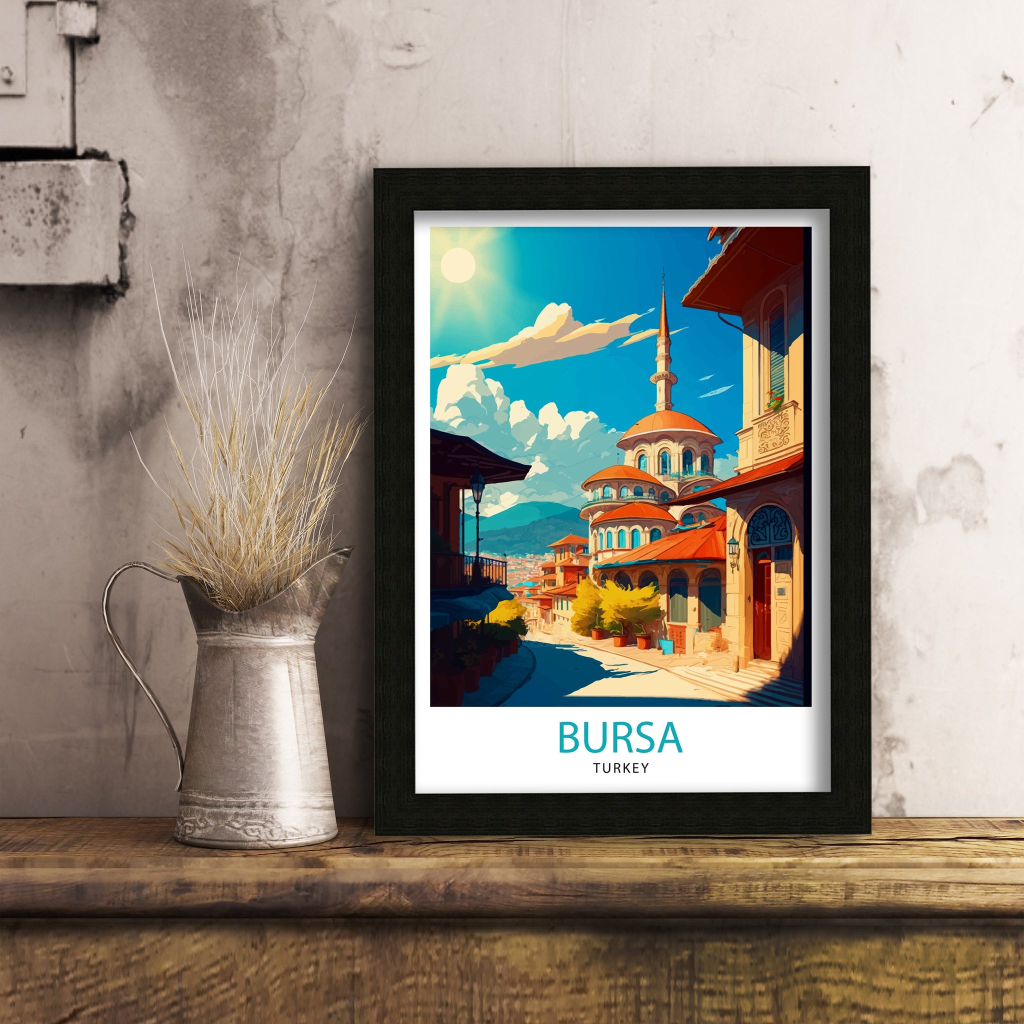 Bursa Turkey Travel Print Bursa Wall Art Bursa Home Decor Bursa Illustration Travel Poster Gift For Bursa Turkey Turkey Home Decor