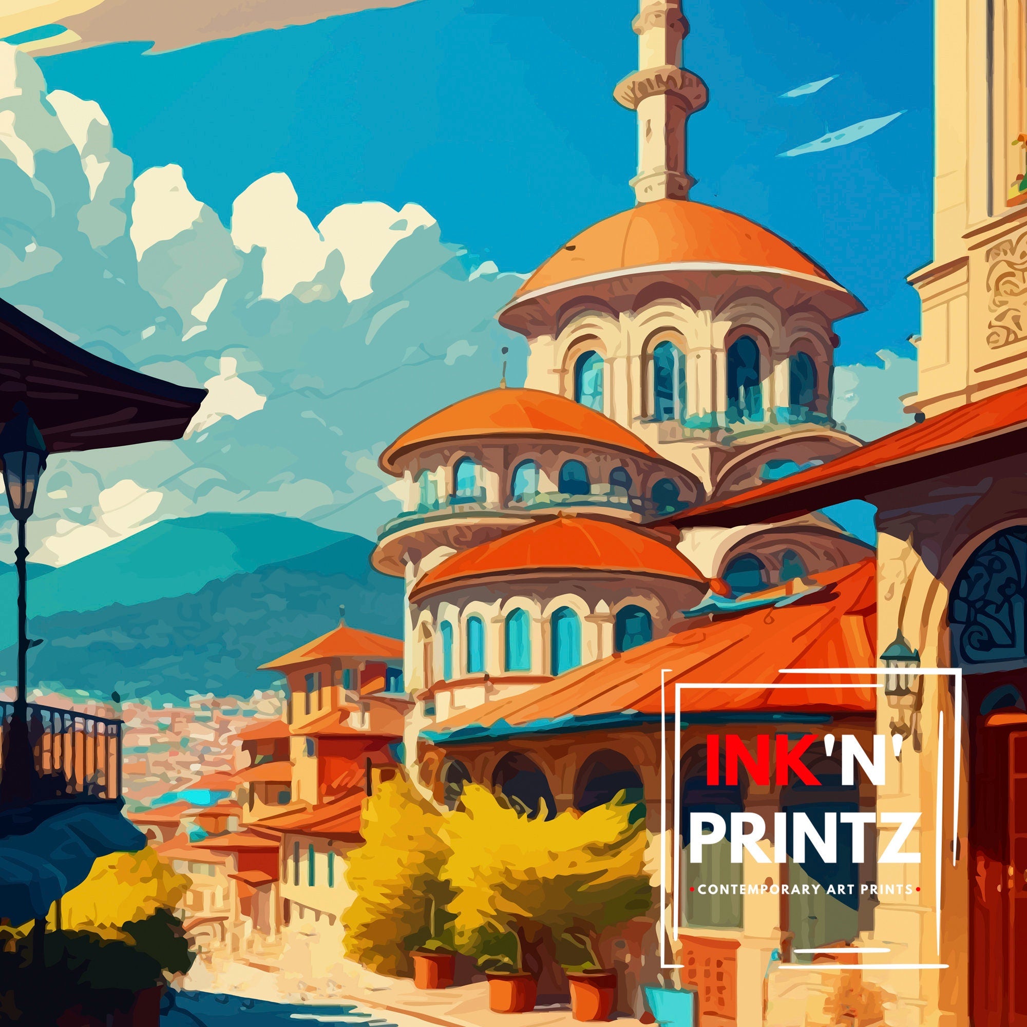 Bursa Turkey Travel Print Bursa Wall Art Bursa Home Decor Bursa Illustration Travel Poster Gift For Bursa Turkey Turkey Home Decor
