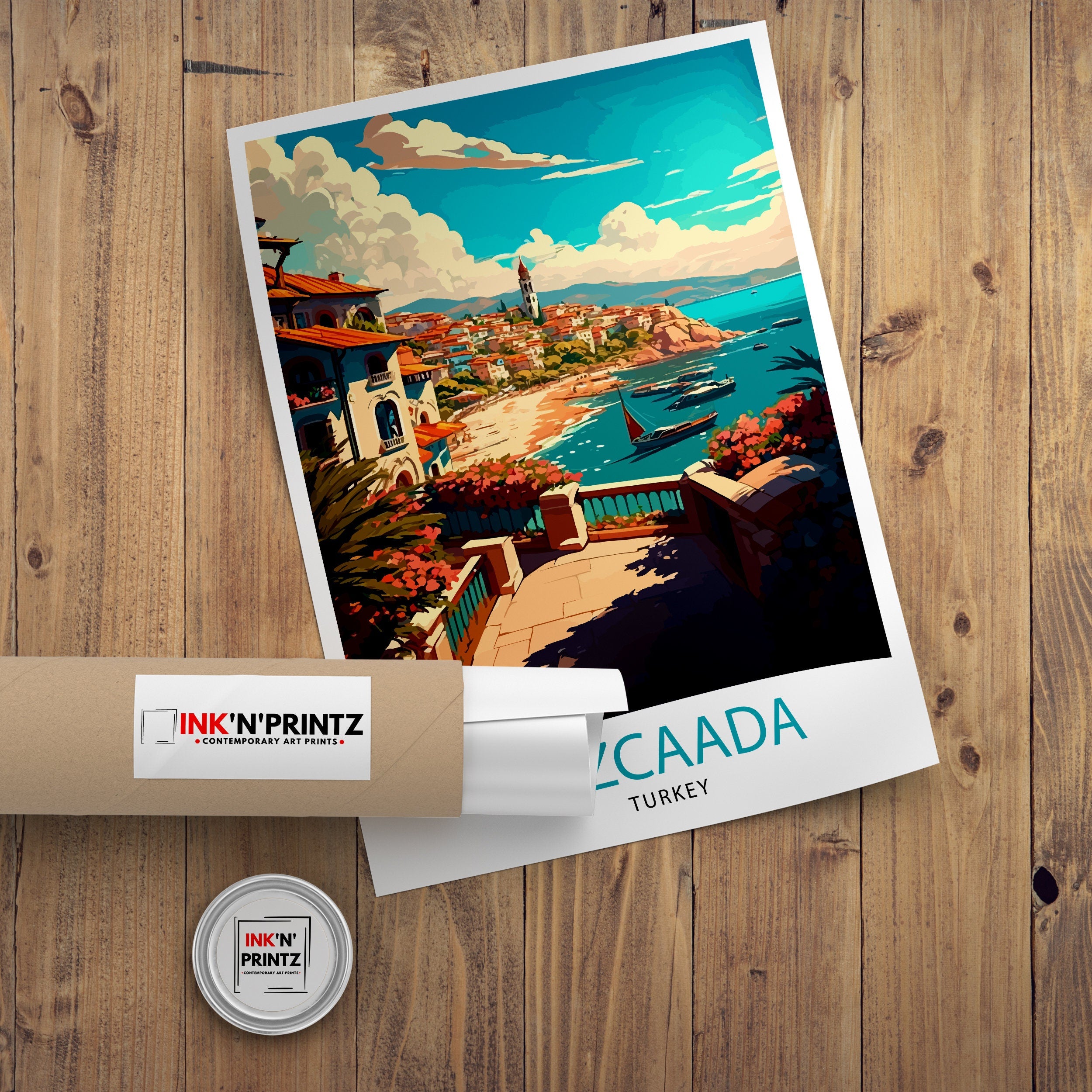 Bozcaada Turkey Travel Print Bozcaada Wall Art Bozcaada Island Illustration Travel Poster Gift, Turkey Home Decor